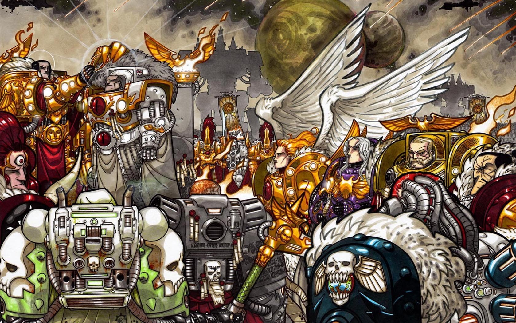 blood, 720P, warhammer, marines, fists, space, 40k, angel, marine, primarch, imperial, emperor, HD Wallpaper