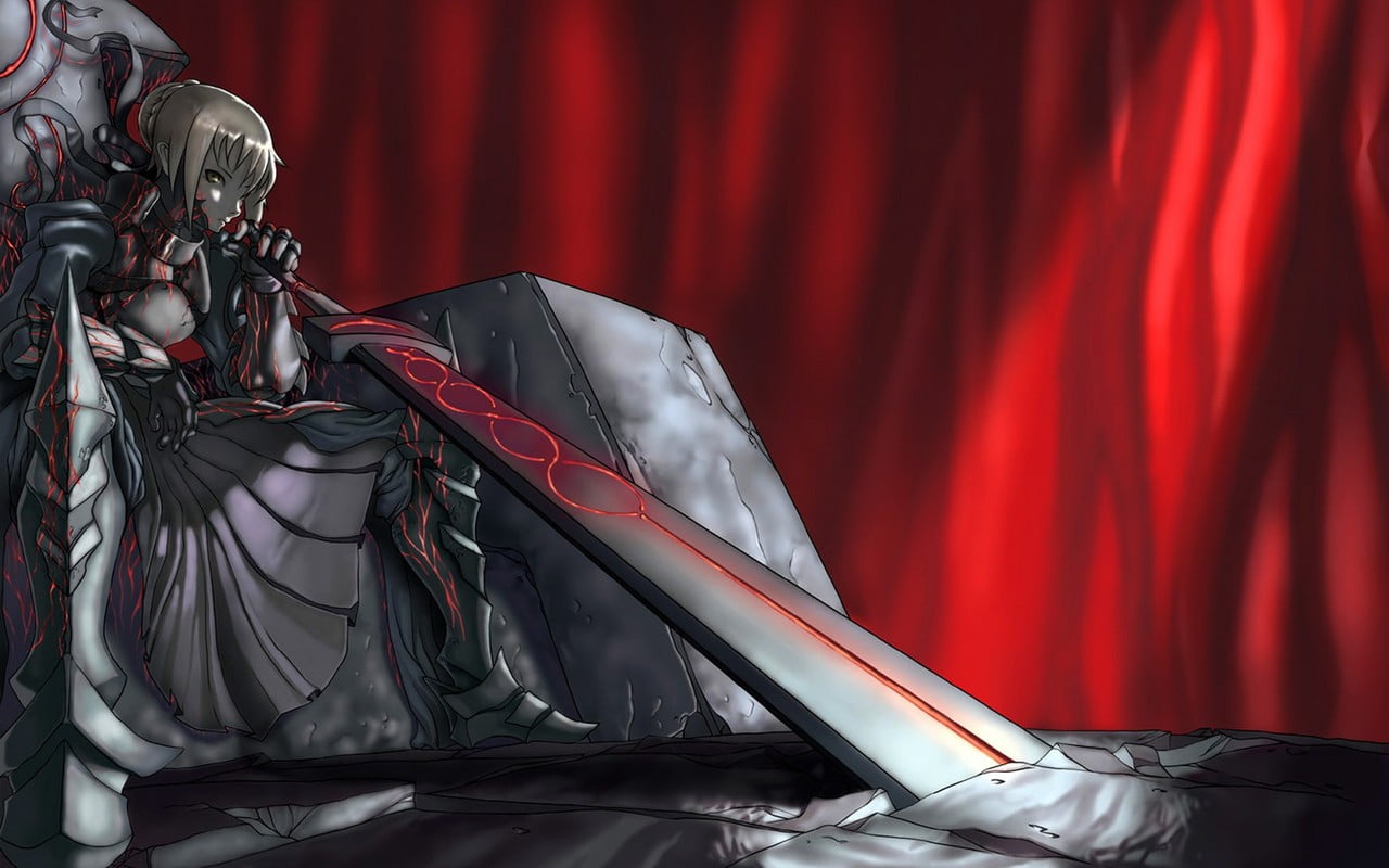 absence, red, performing arts event, input device, arts culture and entertainment, rope, no people, performance, Saber Alter, indoors, stage, Fate/Stay Night, HD Wallpaper