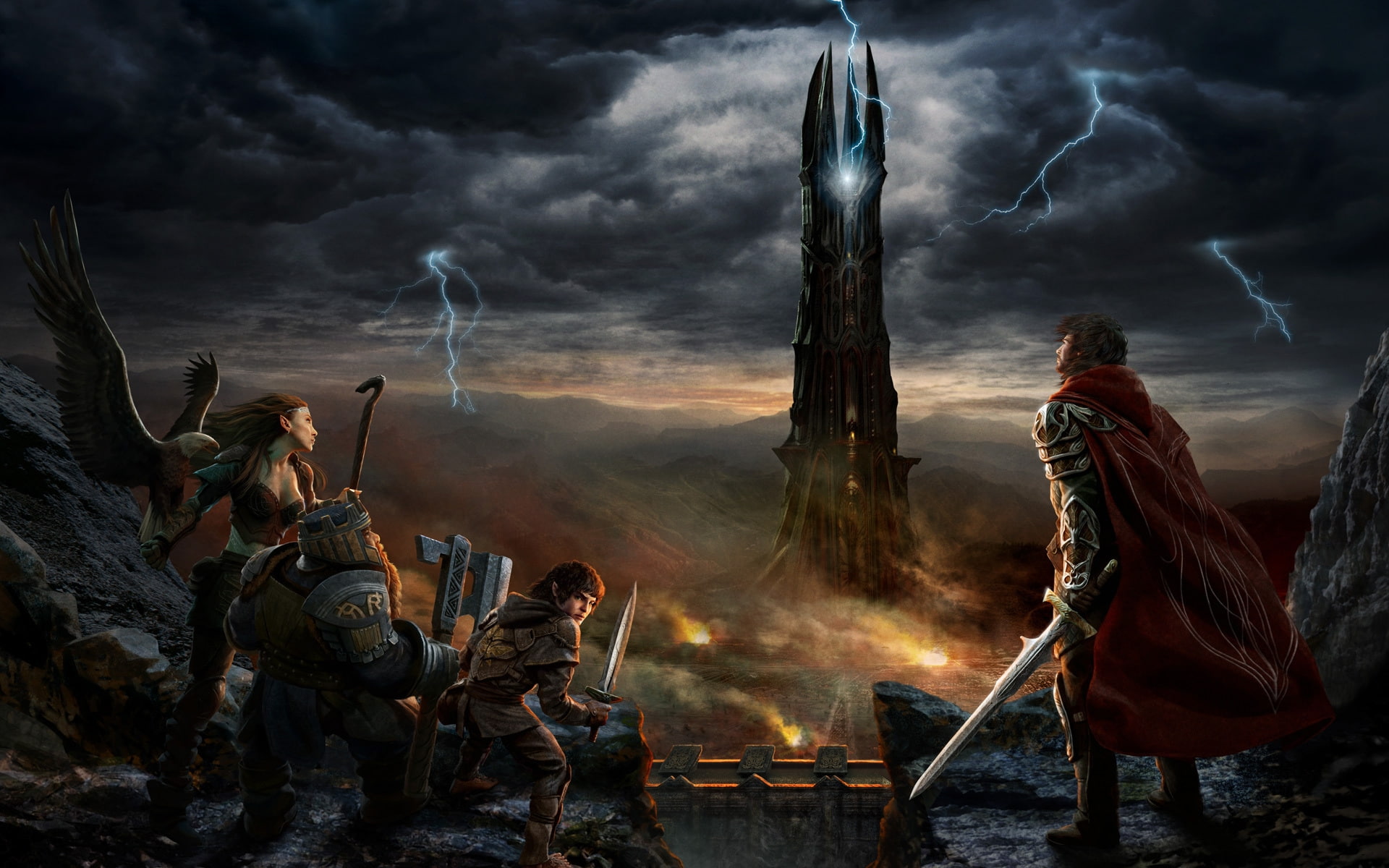 isengard, game, poster, rings, rise, lord, 1080P, scene, movie, HD Wallpaper