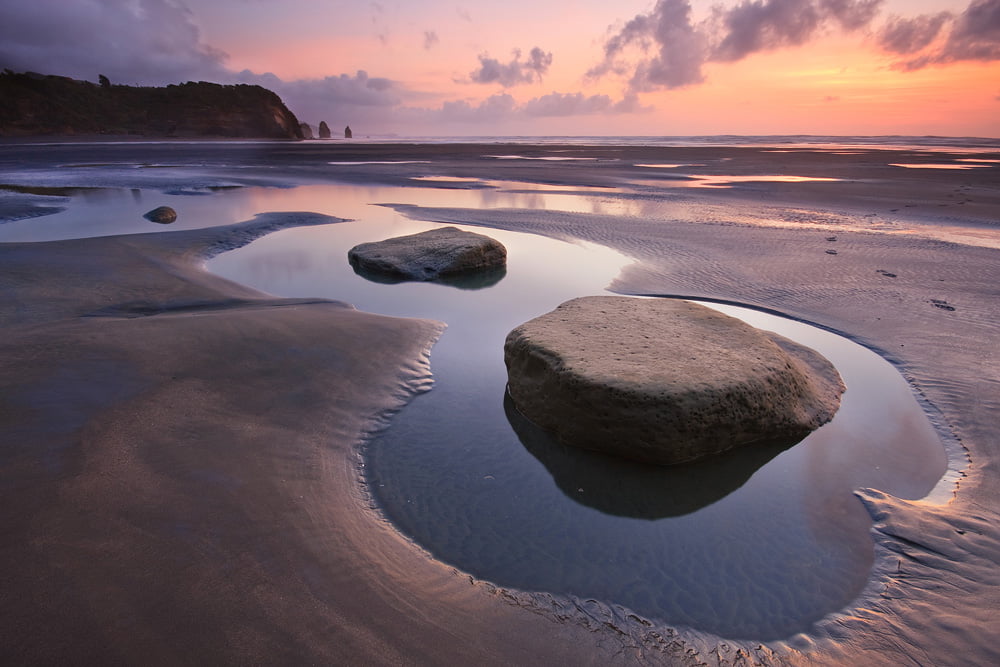 water, nature, golden, landscape, body, outdoors, rock - Object, taranaki  nz, sea, new zealand, golden hour, Rock Pools, 480P, sunset, scenics, beach, HD Wallpaper