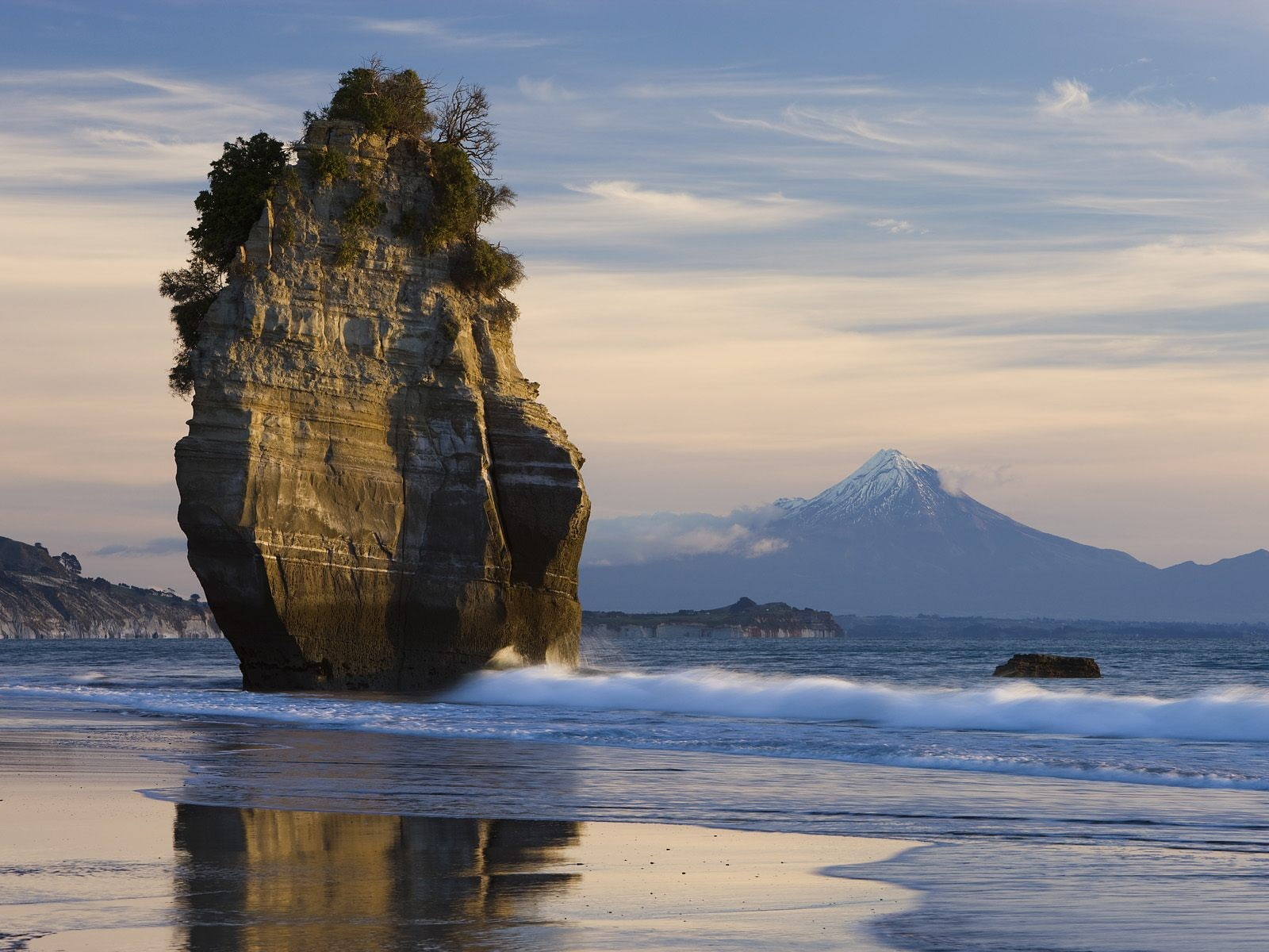 beaches, zealand, 720P, mount, sea, taranaki, HD Wallpaper