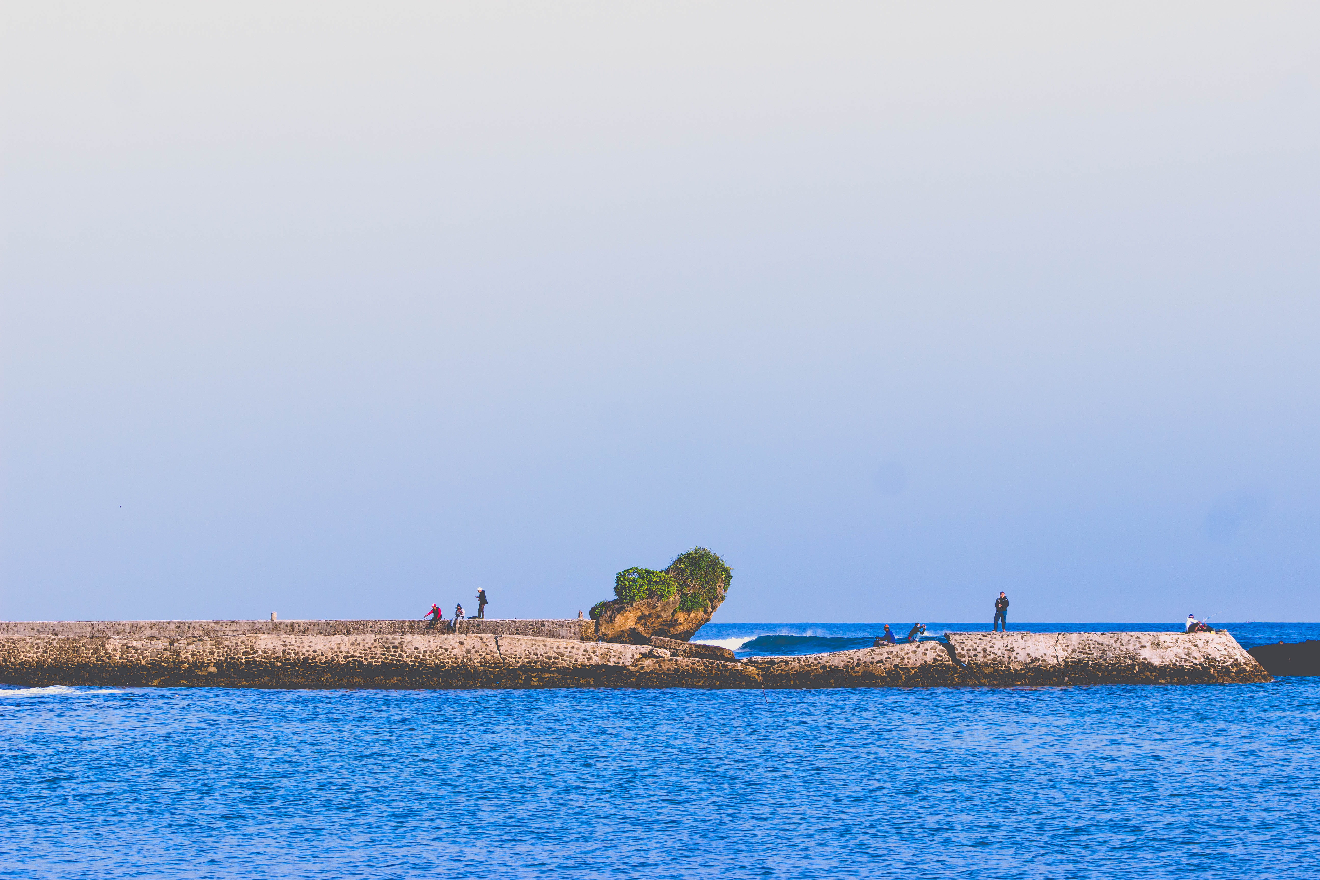 architecture, indonesia, tranquility, travel, blue, landscape, waterfront, no people, land, sky, sea, 5K, scenics - nature, clear sky, outdoors, beach, HD Wallpaper