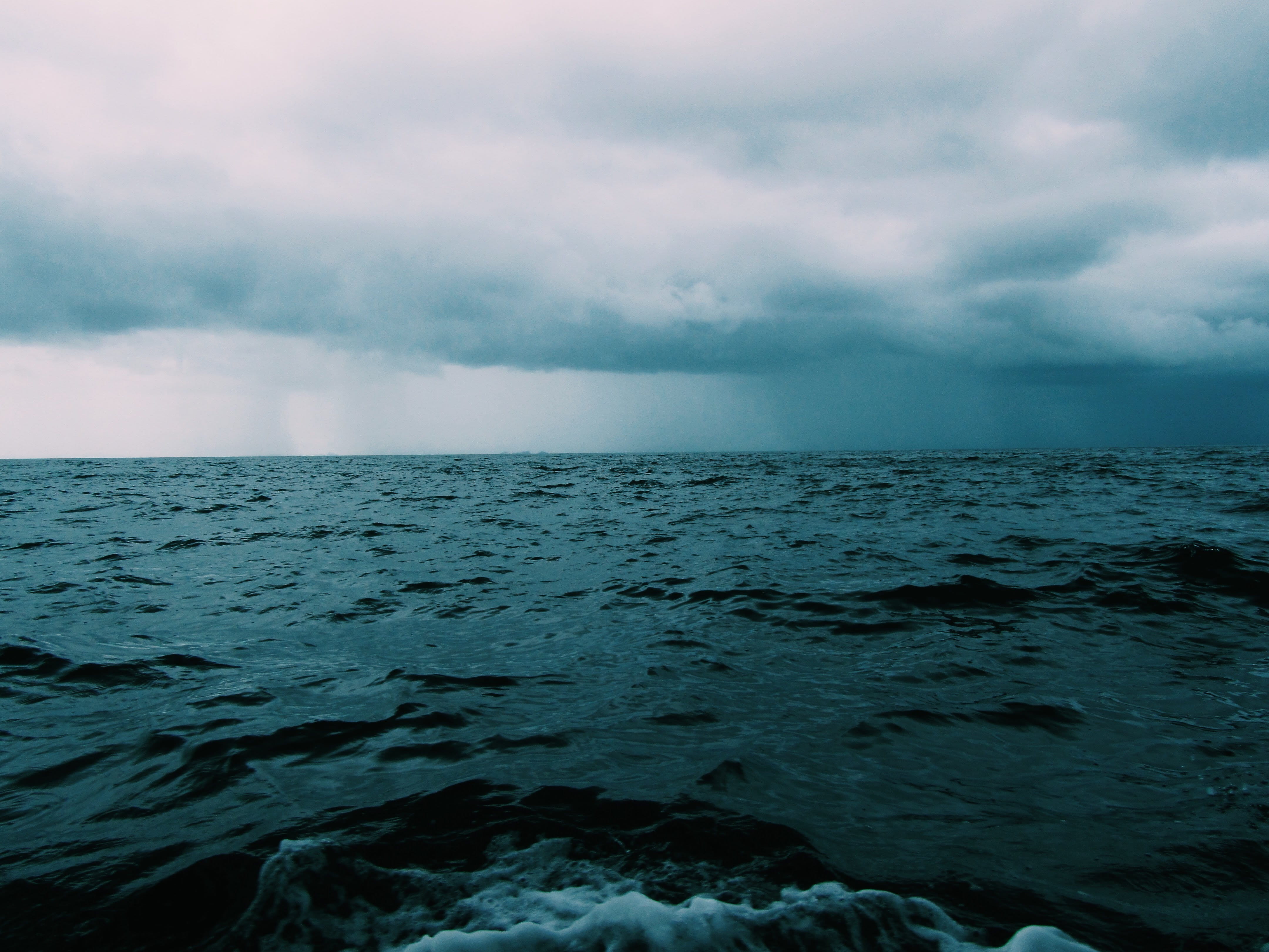 dark sky, waterfront, indonesia, sky, storm, cloud - sky, ocean, tranquility, no people, day, outdoors, tranquil scene, horizon over water, power in nature, HD Wallpaper