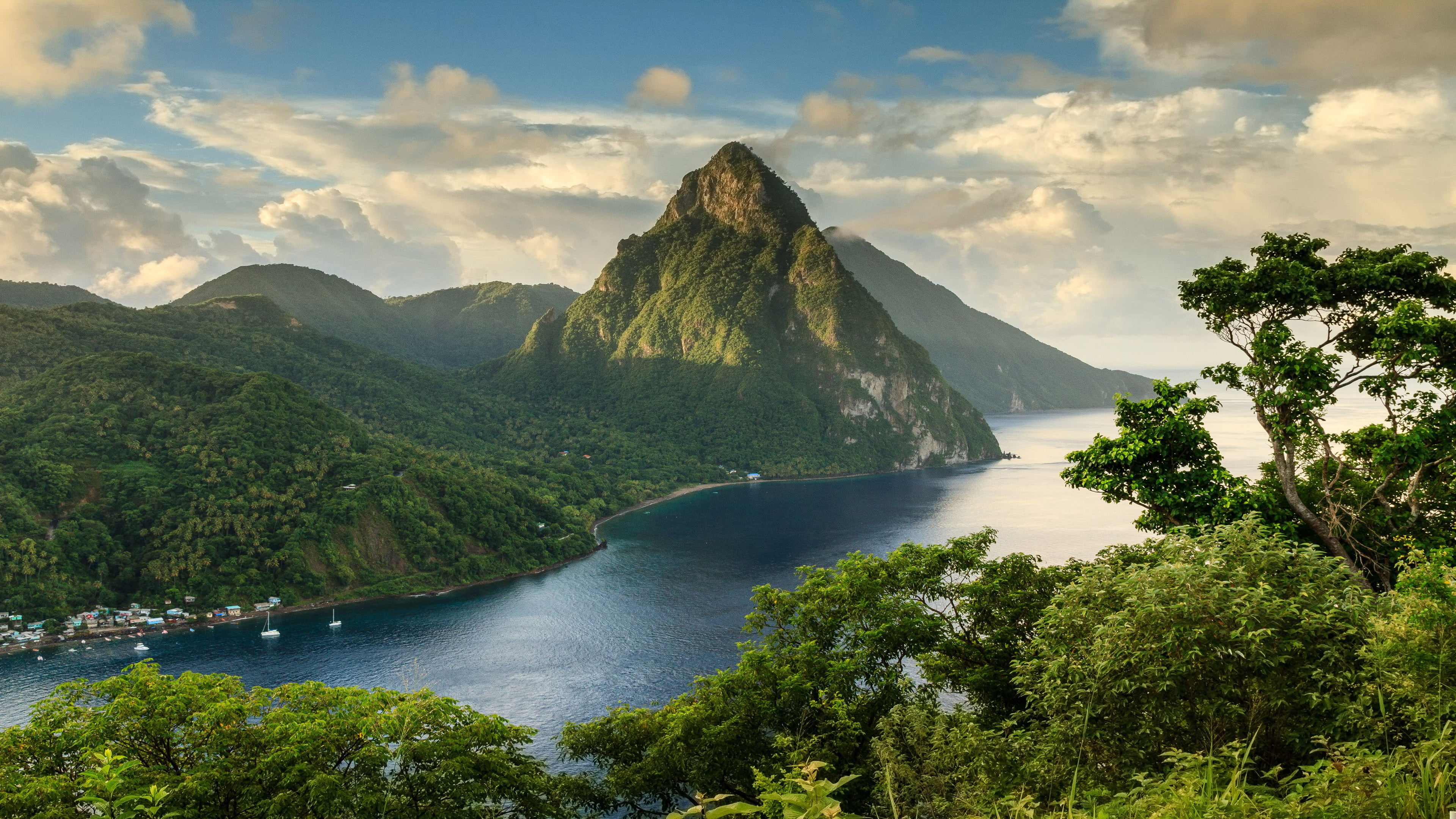 tranquil scene, lucia, landscape, beautiful, nature, scenics - nature, day, tree, view, hd, beauty in nature, no people, piton, land, non-urban scene, outdoors, HD Wallpaper