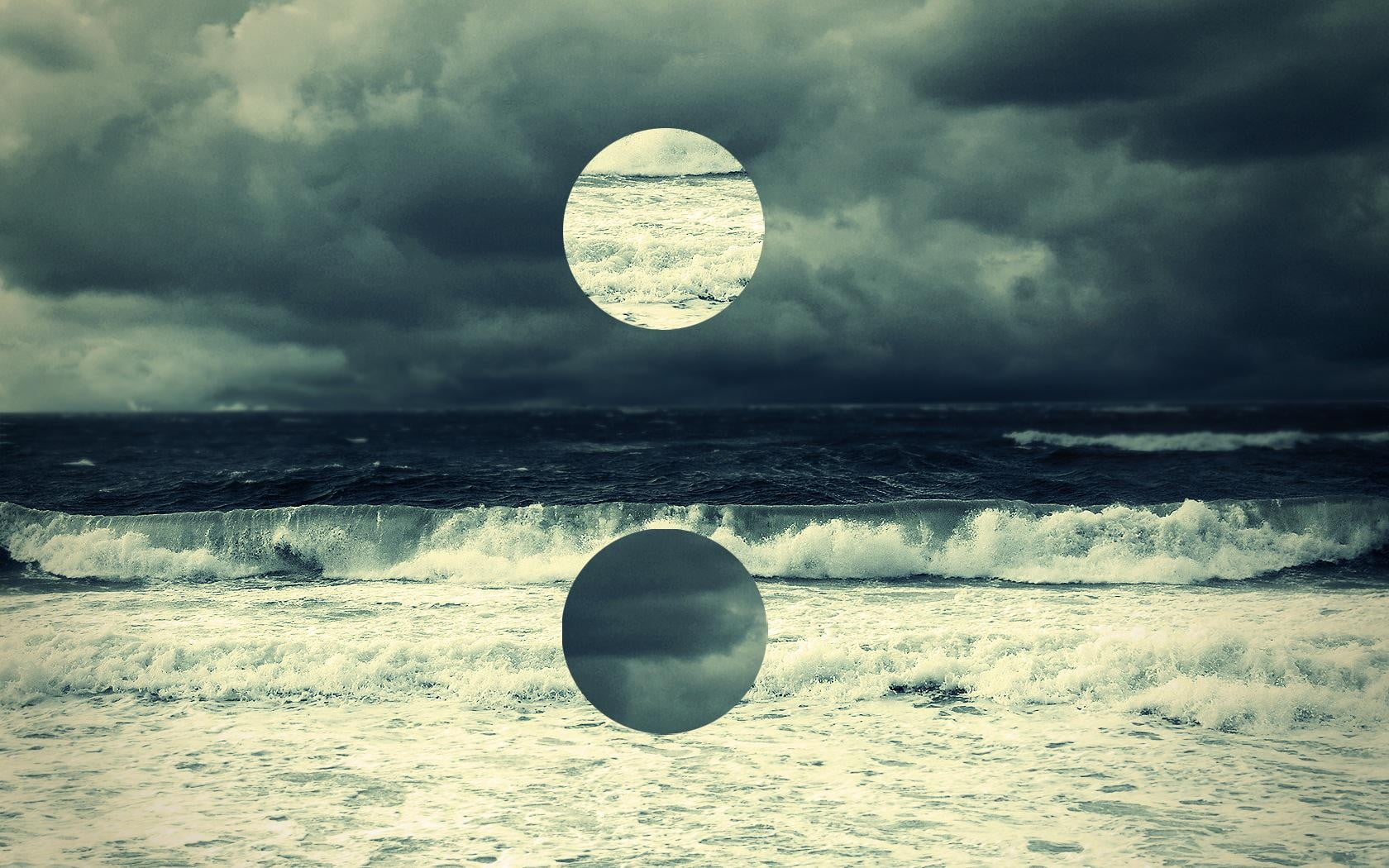 abstract, digital art, storm, backgrounds, 720P, beauty in nature, tranquility, sphere, sea, earth, fantasy, scenics - nature, mystery, light - Natural Phenomenon, HD Wallpaper