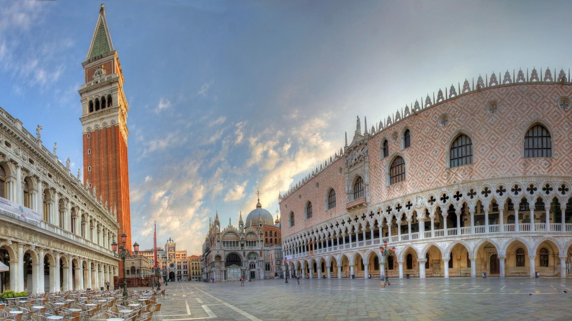 san, nature and landscapes, plazas, piazza, cities, travel, 1080P, marco, venice, nature, HD Wallpaper