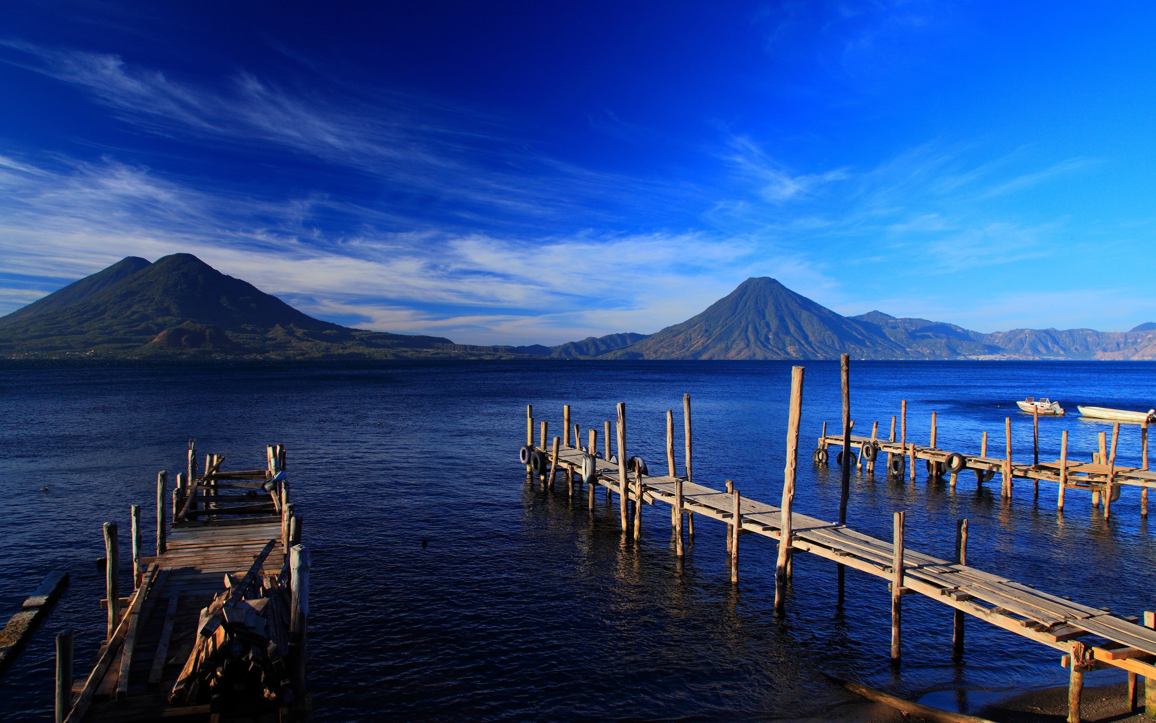 Mountain, Beach, 4K, guatemala, island backgrounds, Download 3840x2400 Guatemala, HD Wallpaper