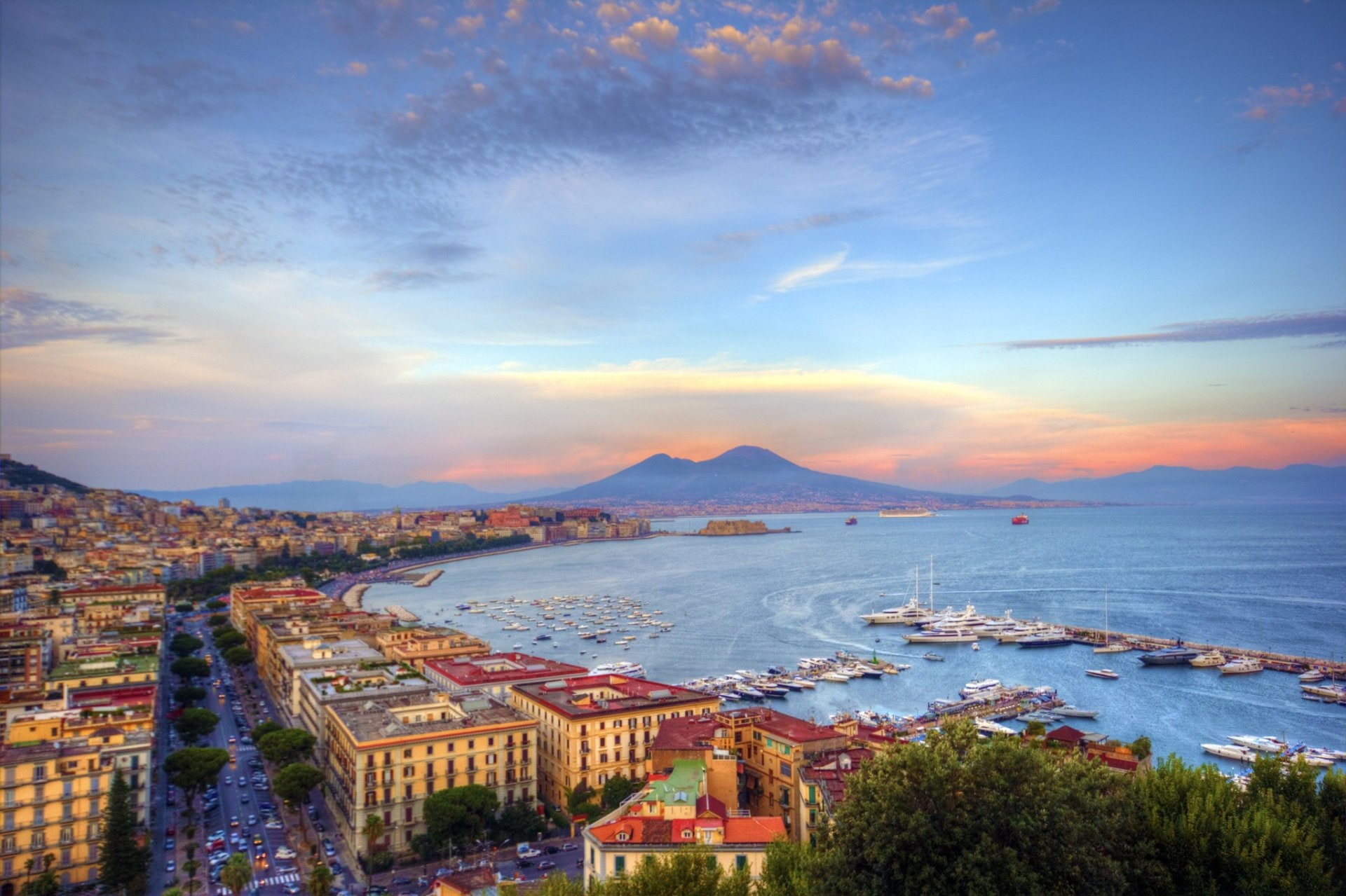 Boat, Naples, City, Cities, Coast, Building, Italy, 1080P, HD Wallpaper