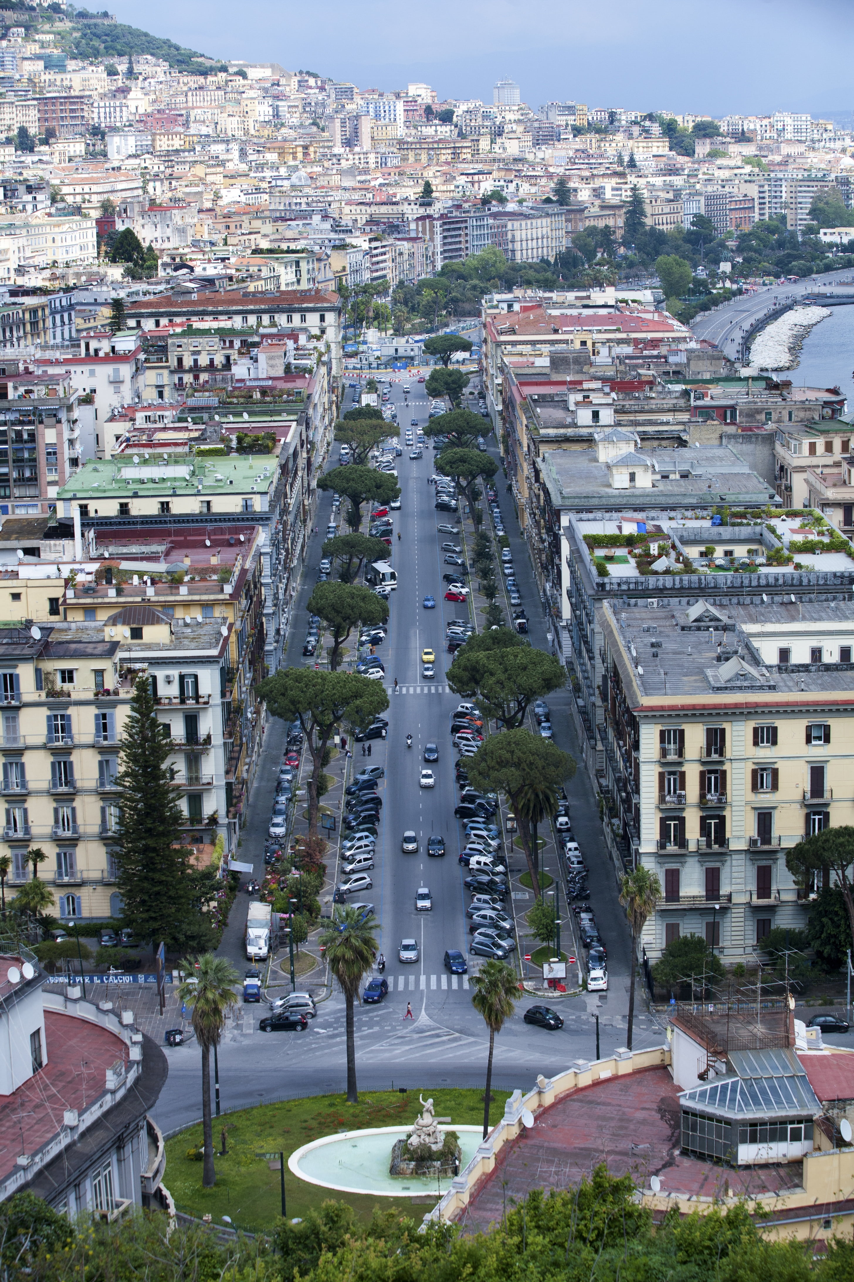 high angle view, italy, gulf, residential district, plant, road, belvedere, porto, outdoors, day, building, waterfront, campania, car, holidays, architecture, Phone HD Wallpaper