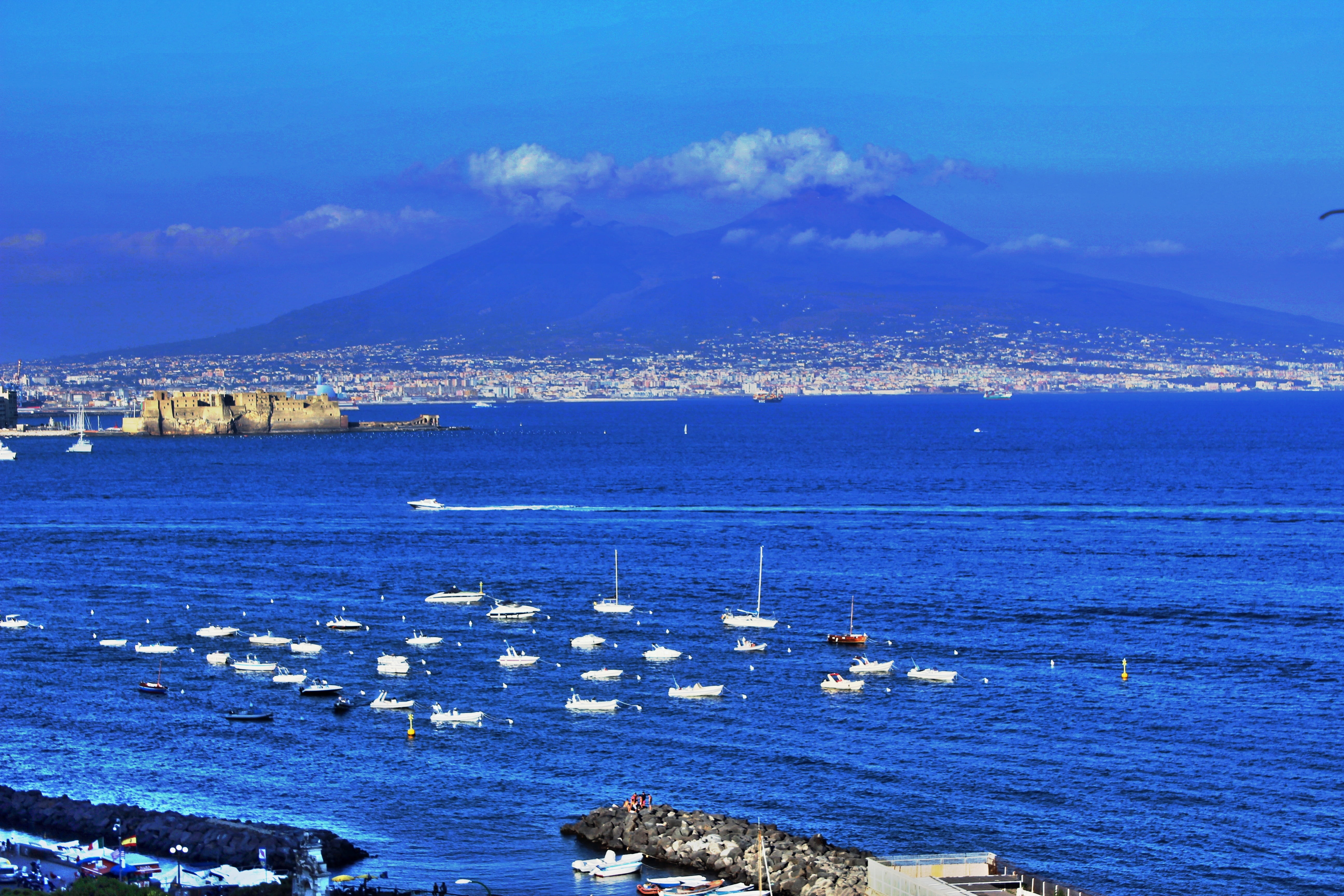 sicily, coastline, nautical vessel, outdoors, transportation, sailboat, harbor, cloud - sky, beach, building, naples, nature, beauty in nature, architecture, HD Wallpaper