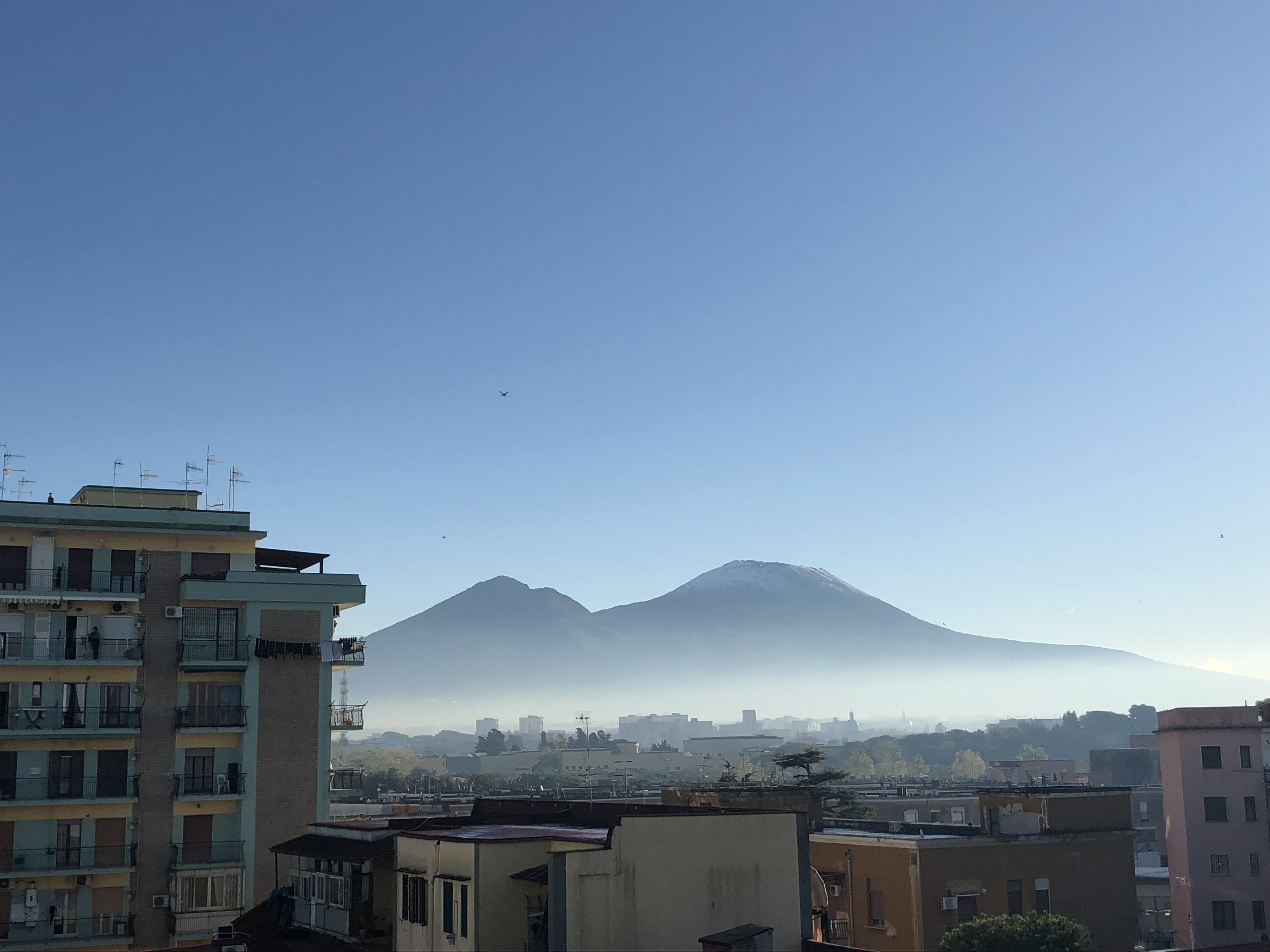 mountain, day, outdoors, beauty in nature, building exterior, metropolitan city of naples, sky, vulcan, volcano, copy space, building, scenics - nature, HD Wallpaper