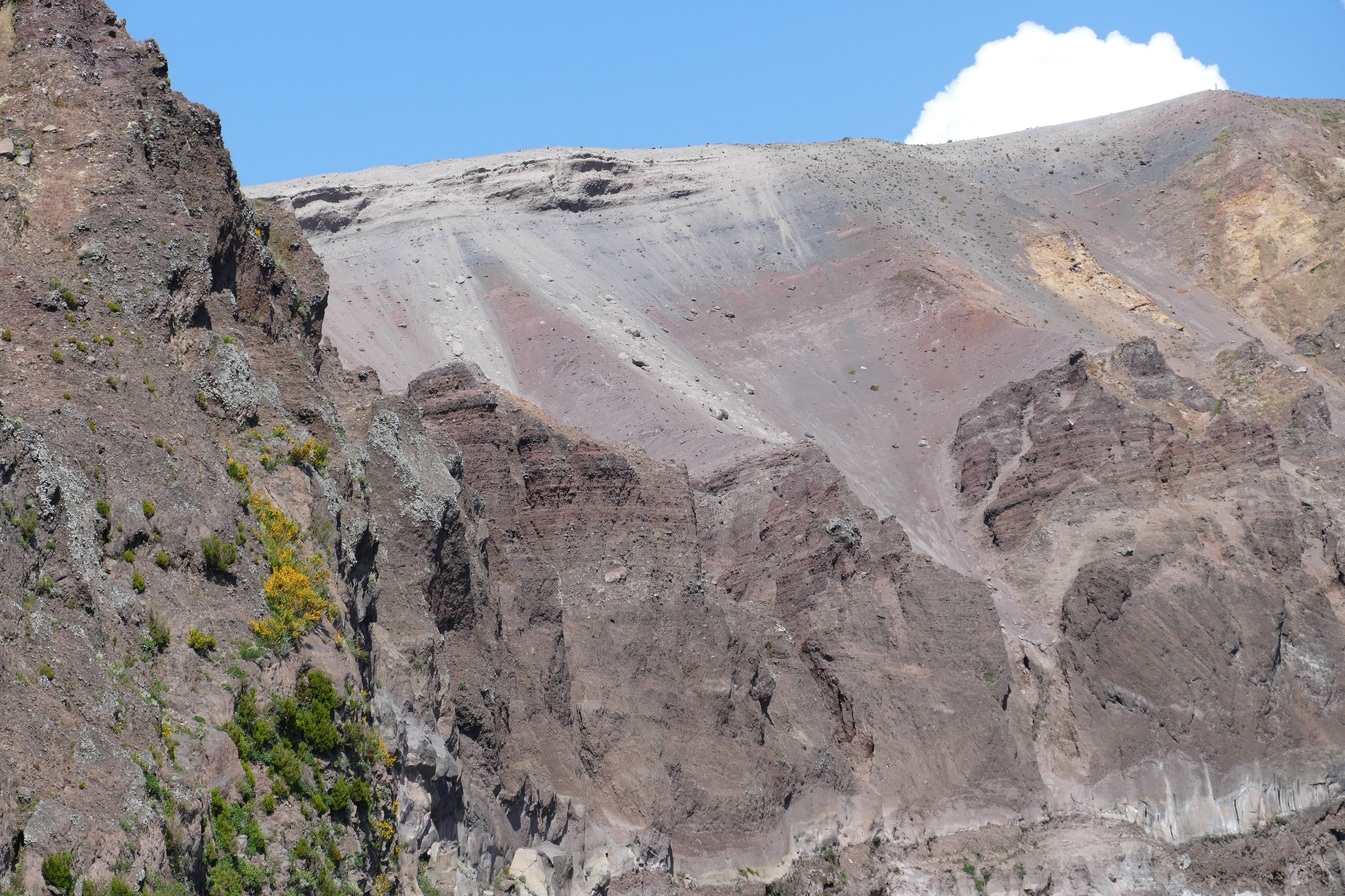 no people, climate, landscape, physical geography, outdoors, crater, nature, rock - object, geology, mountain, vesuvius, sky, quarry, rock, arid climate, HD Wallpaper