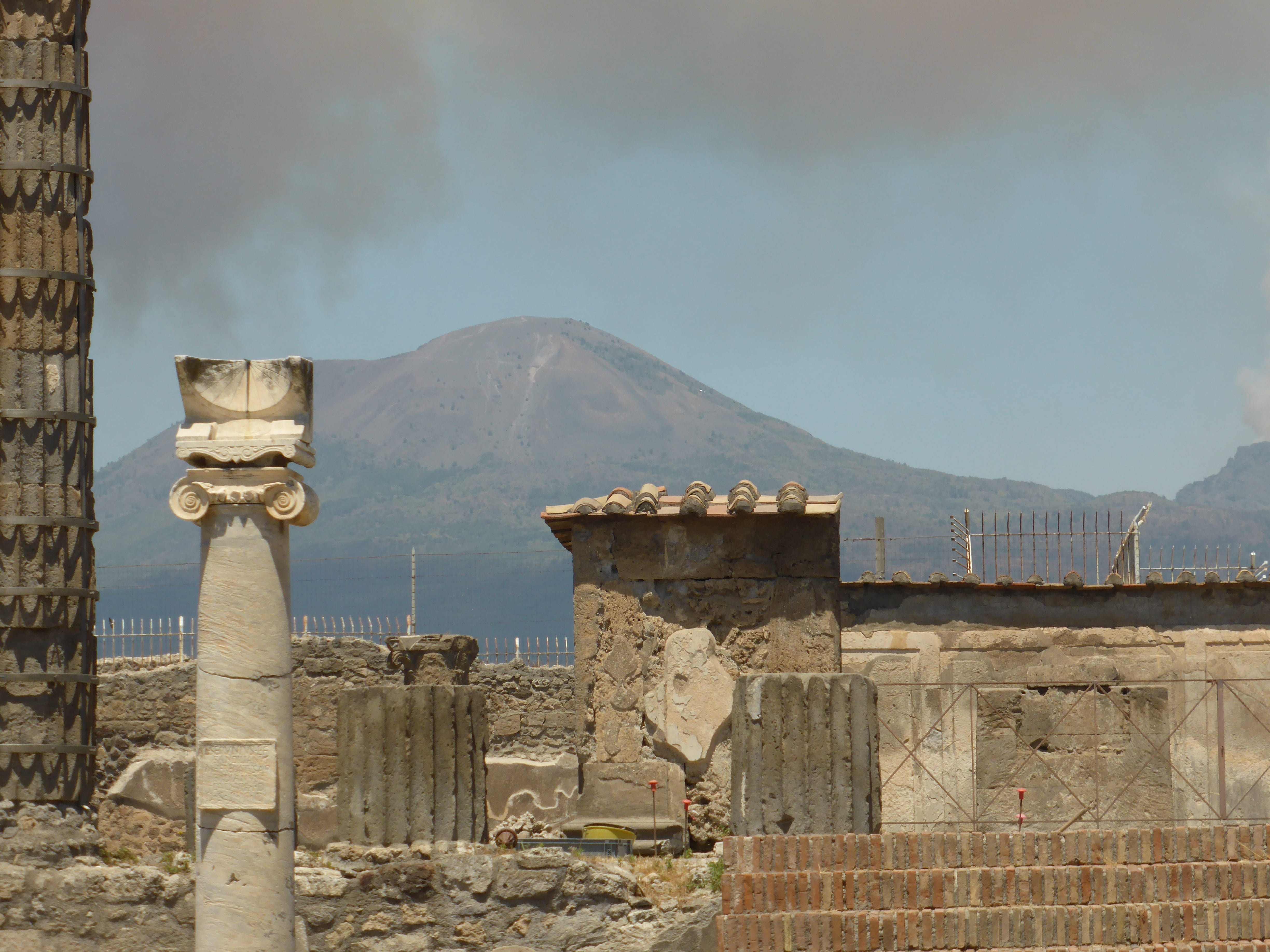 old, vesuvius, mountain range, history, 4K, travel, archaeology, built structure, day, nature, italy, architectural column, mountain, building exterior, HD Wallpaper
