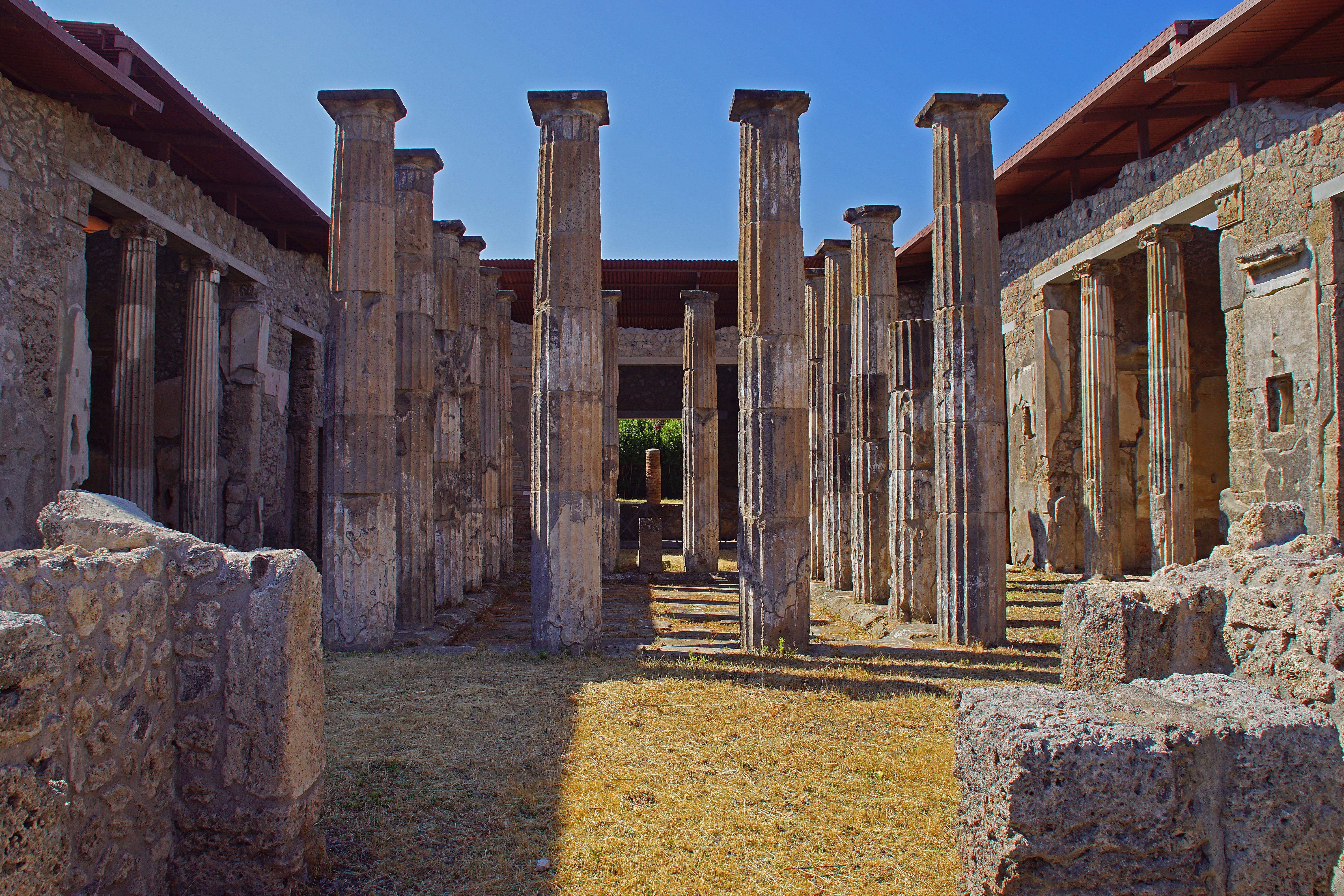 travel destinations, nature, Antique, archaeology, built structure, roman, Pompei, 5K, pompeii, sky, day, ancient history, architectural column, tourism, HD Wallpaper