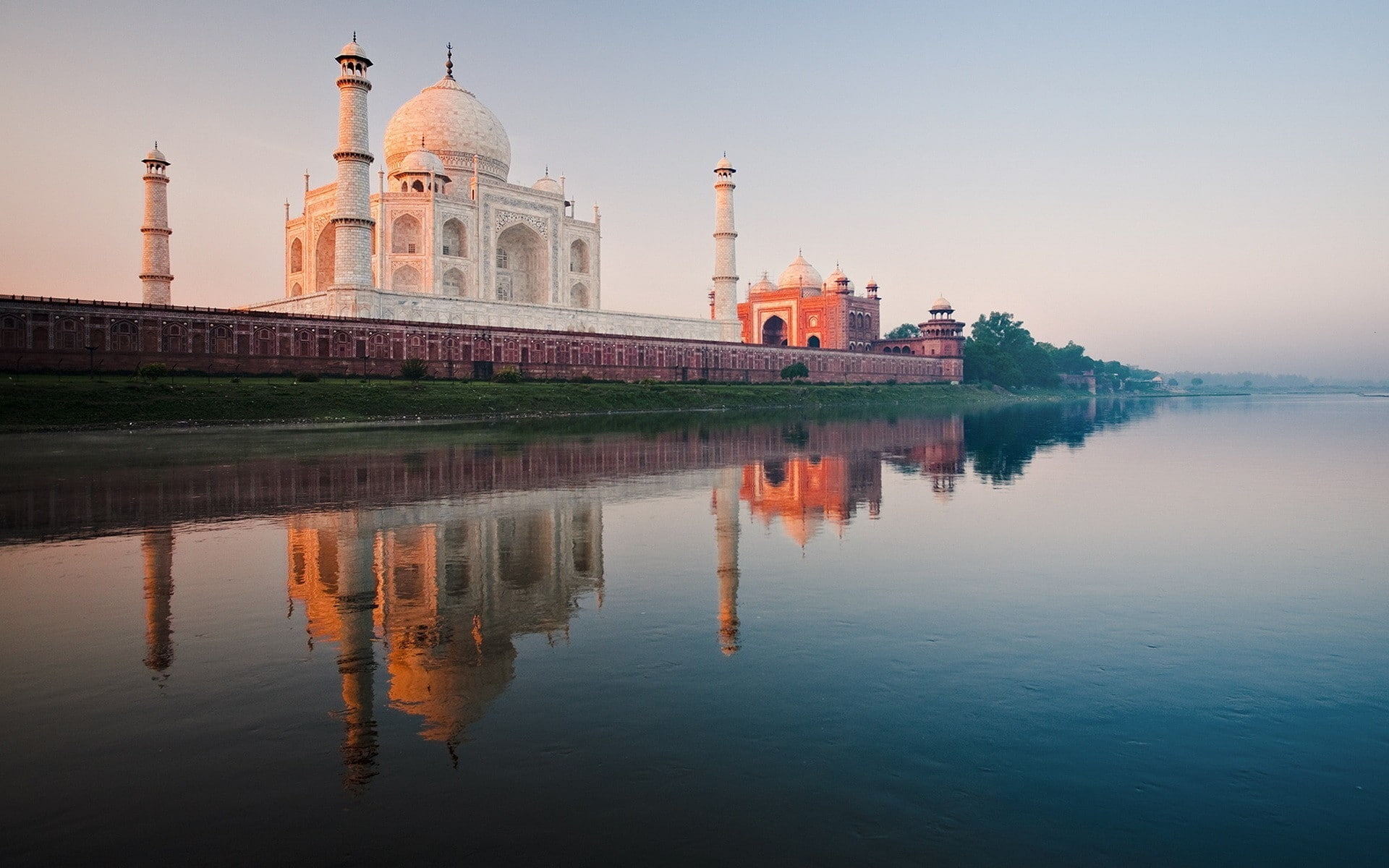 mahal, taj, india, 1080P, river, HD Wallpaper