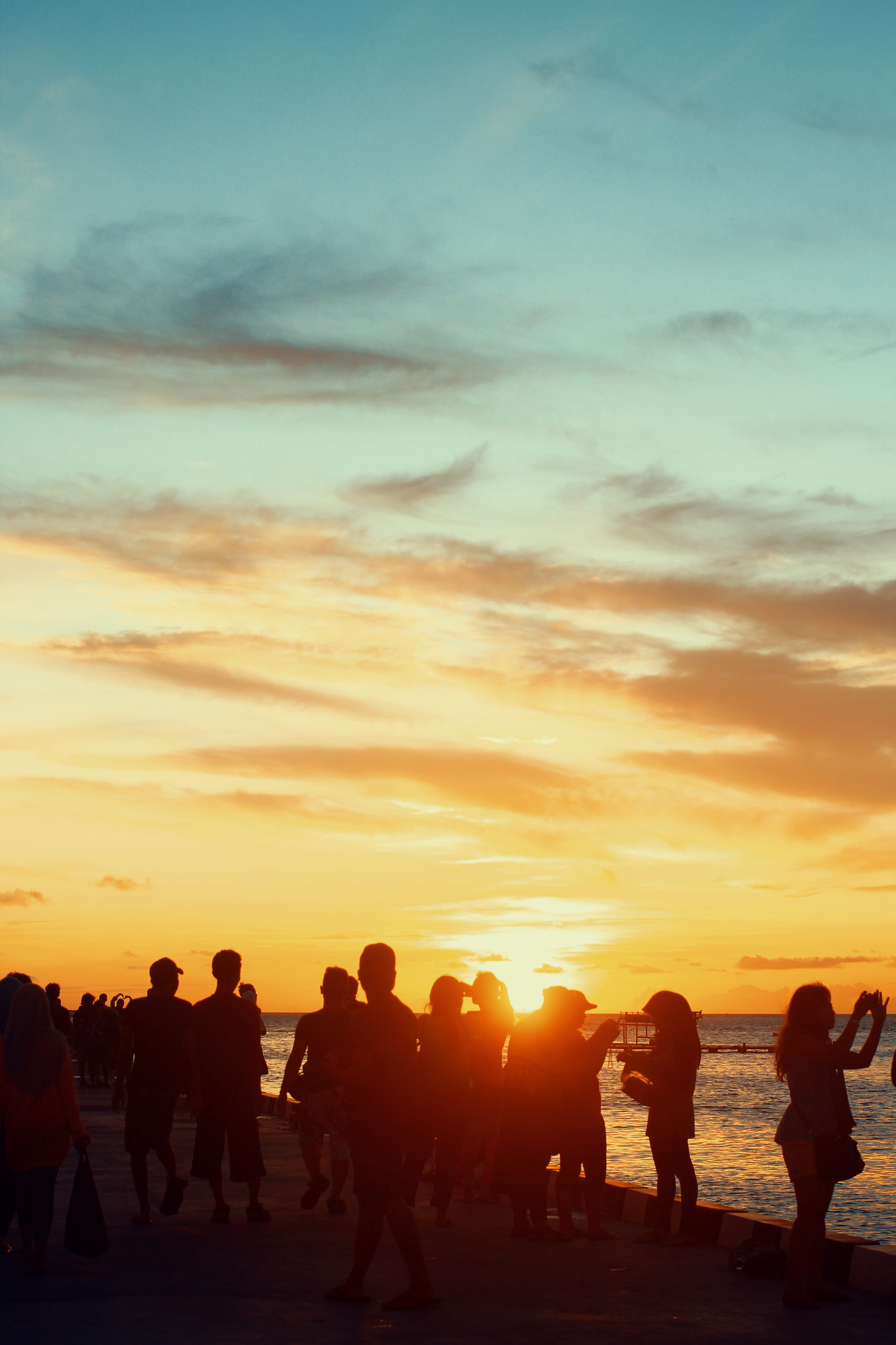 togetherness, sunset, land, indonesia, people, women, port, large group of people, crowd, real people, lifestyles, beauty in nature, men, karimun jawa island, Phone HD Wallpaper