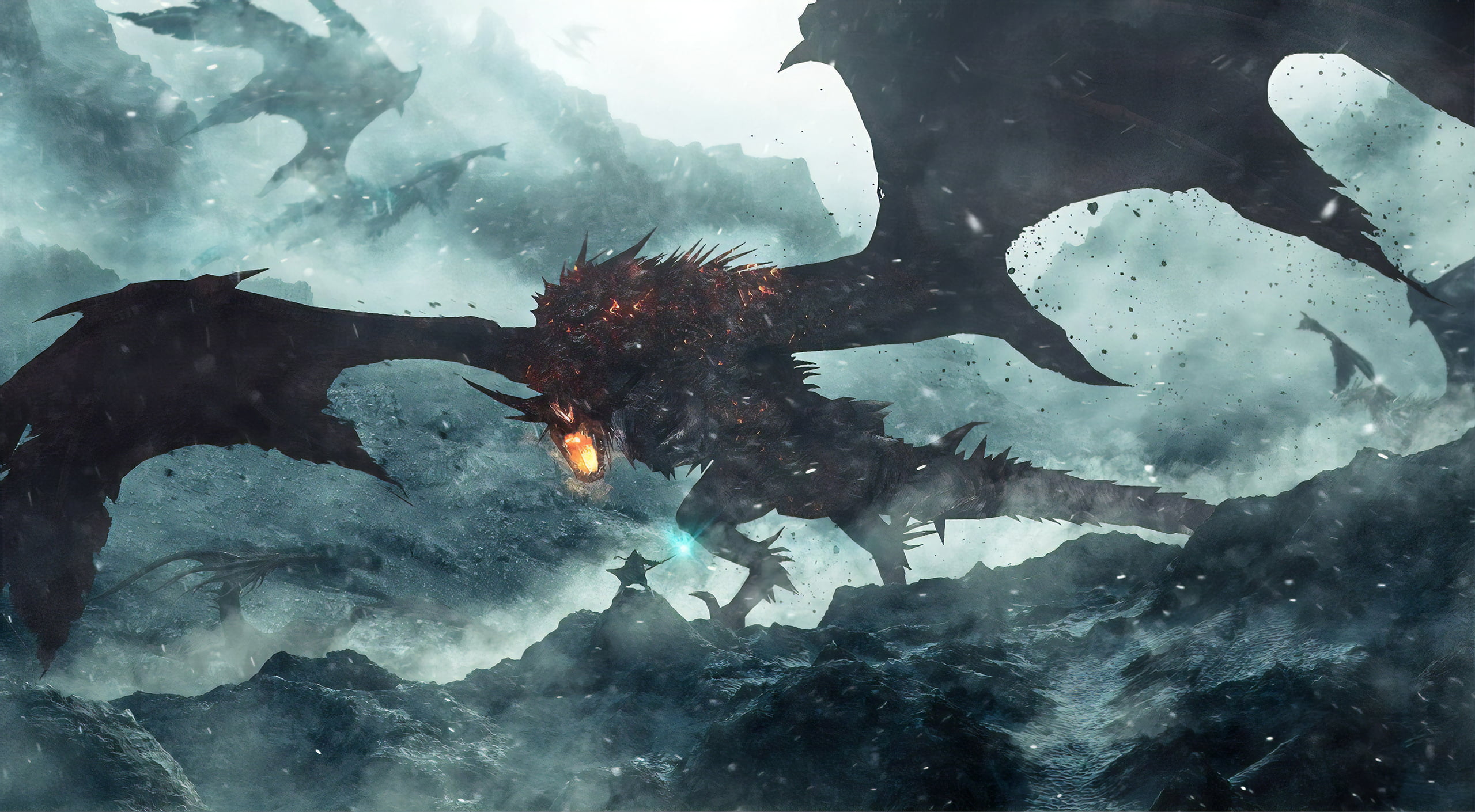 Fantasy, 2K, Warrior, Wyvern, Dragon, Battle, HD Wallpaper
