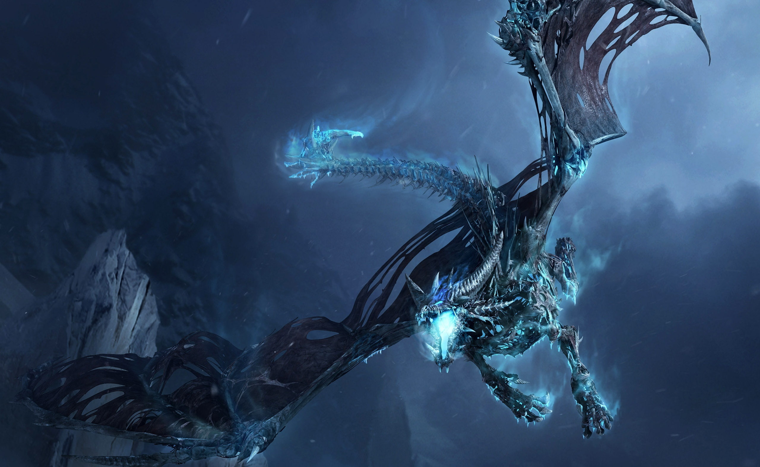 world, animal themes, invertebrate, Warcraft, 2K, wyvern, animal wildlife, ice, marine, underwater, World Of Warcraft, sea, Dragon, sea life, animal, swimming, HD Wallpaper