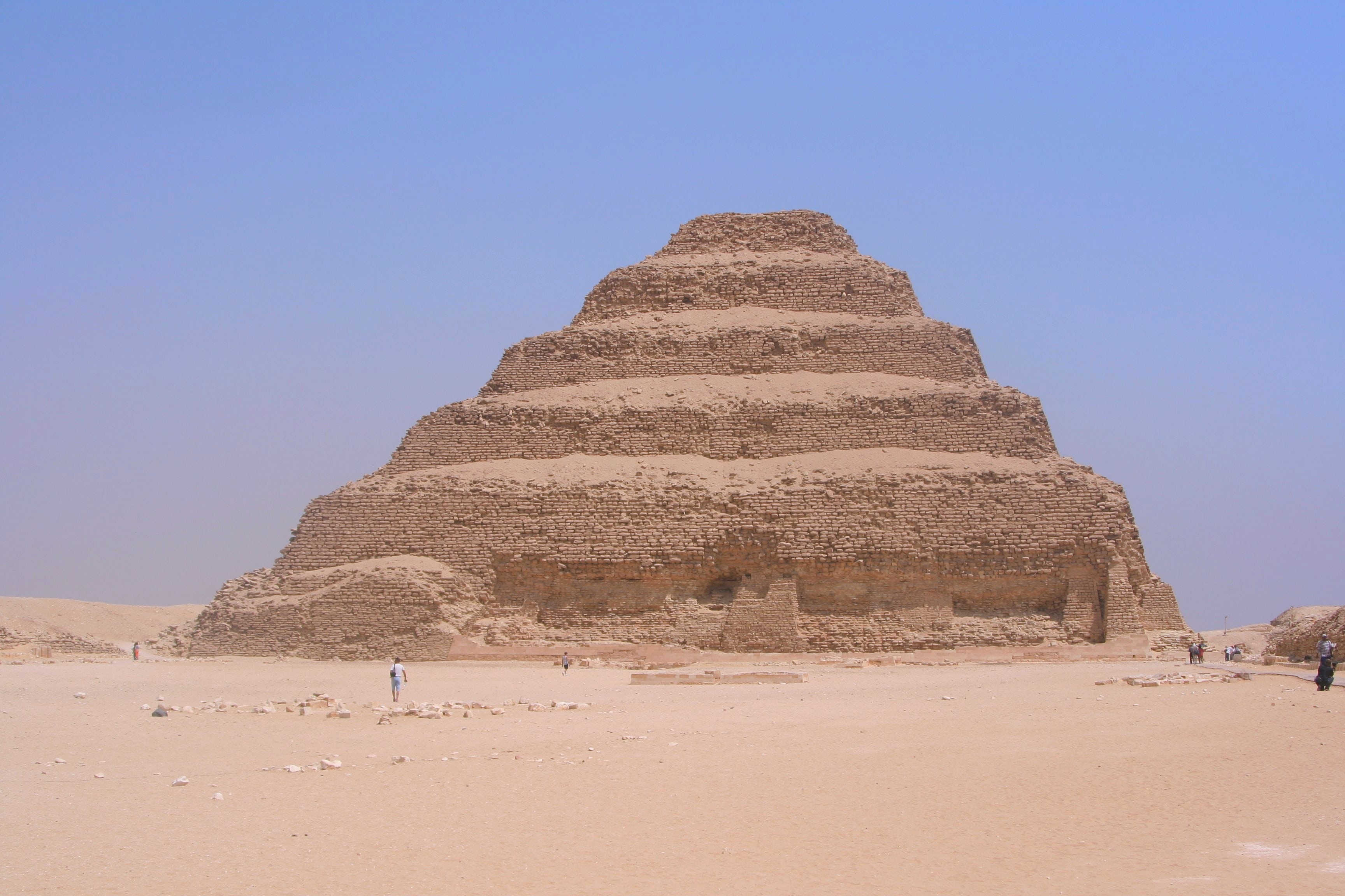 tranquil scene, egypt, giza, arid climate, pyramid complex, travel destinations, solid, the past, nature, outdoors, day, architecture, scenics - nature, HD Wallpaper