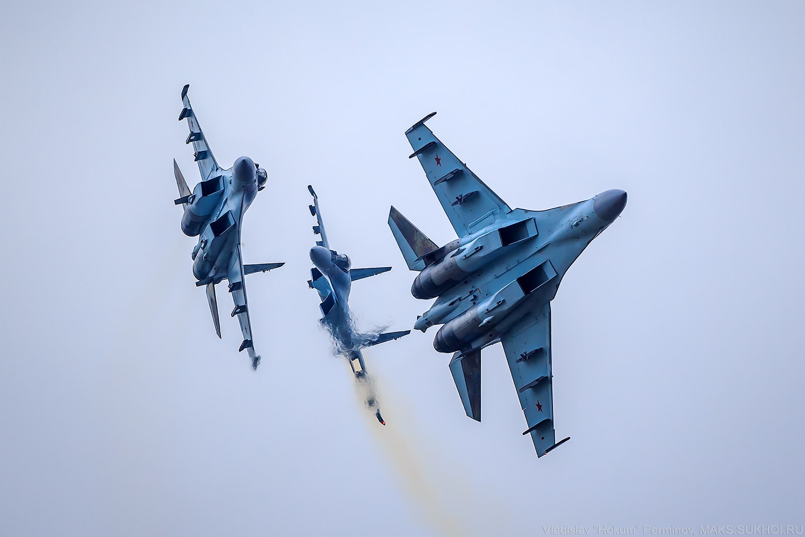 no people, military, air vehicle, low angle view, Russian Air Force, nature, motion, on the move, transportation, airshow, airplane, air force, 720P, clear sky, HD Wallpaper