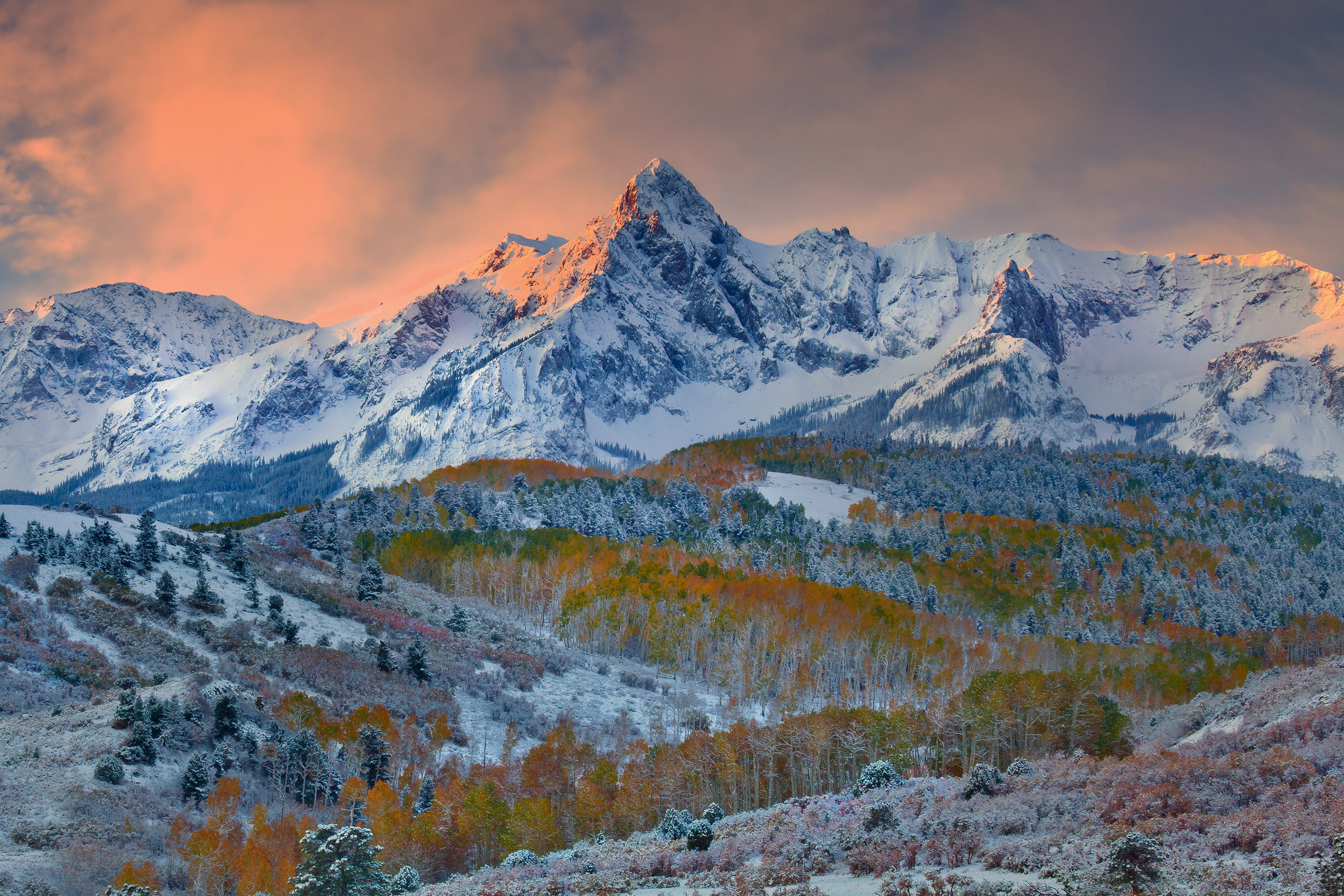 winter, Colorado, Autumn, tranquility, nature, mountain, beauty in nature, no people, Rocky Mountains, non-urban scene, sky, tranquil scene, cold temperature, HD Wallpaper
