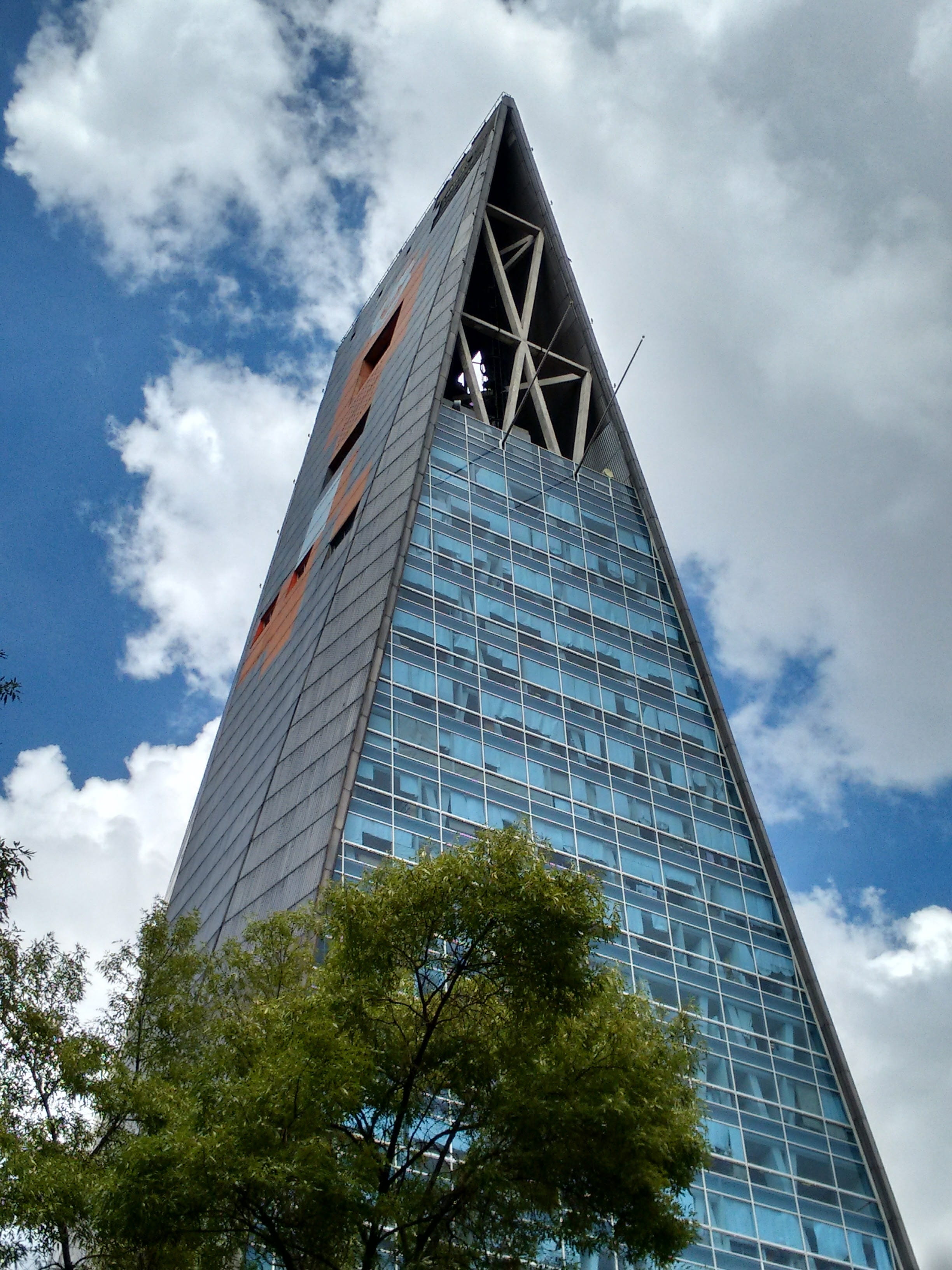 no people, plant, modern, facade, cloud - sky, mexico city, downtown District, outdoors, pyramid shape, blue, tower independence, Independence, 2K, Tower, Phone HD Wallpaper