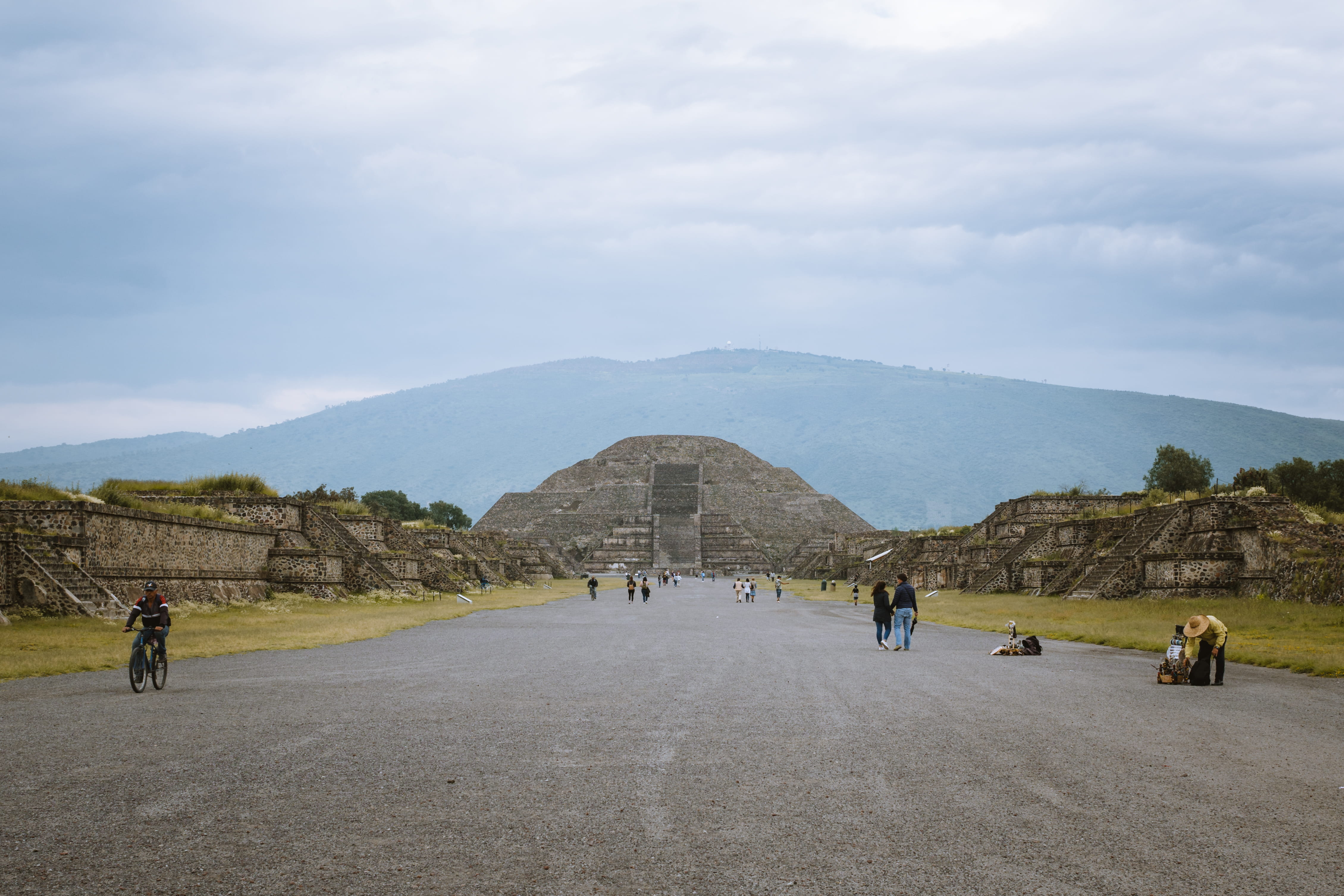 adult, building exterior, summer, the way forward, ancient civilization, built structure, architecture, tourism, women, history, mexico, nature, bike, human, HD Wallpaper
