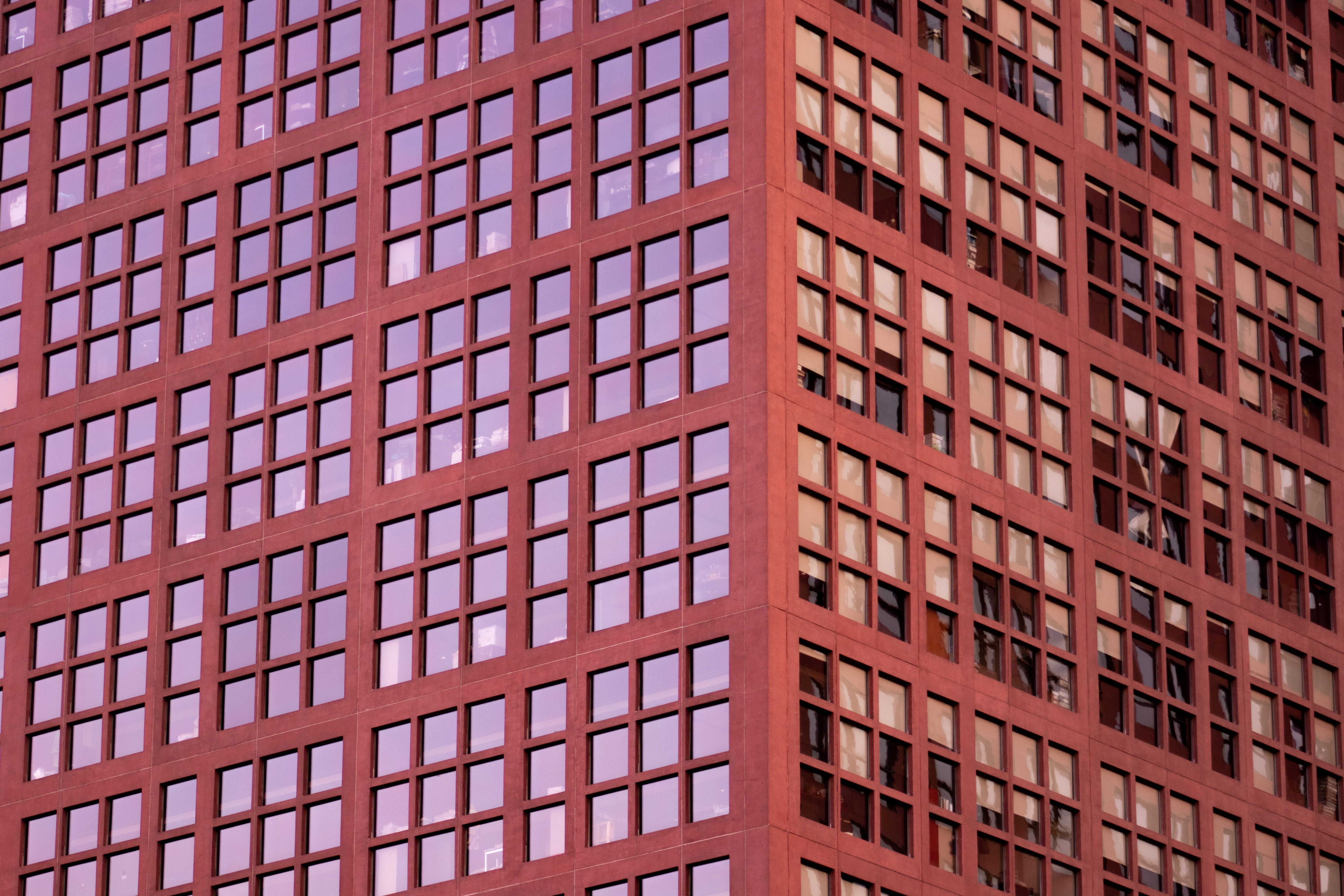 low angle view, close-up, office, outdoors, building exterior, architecture, square, red, cdmx, orange, lines, building, pattern, nature, day, office building exterior, HD Wallpaper