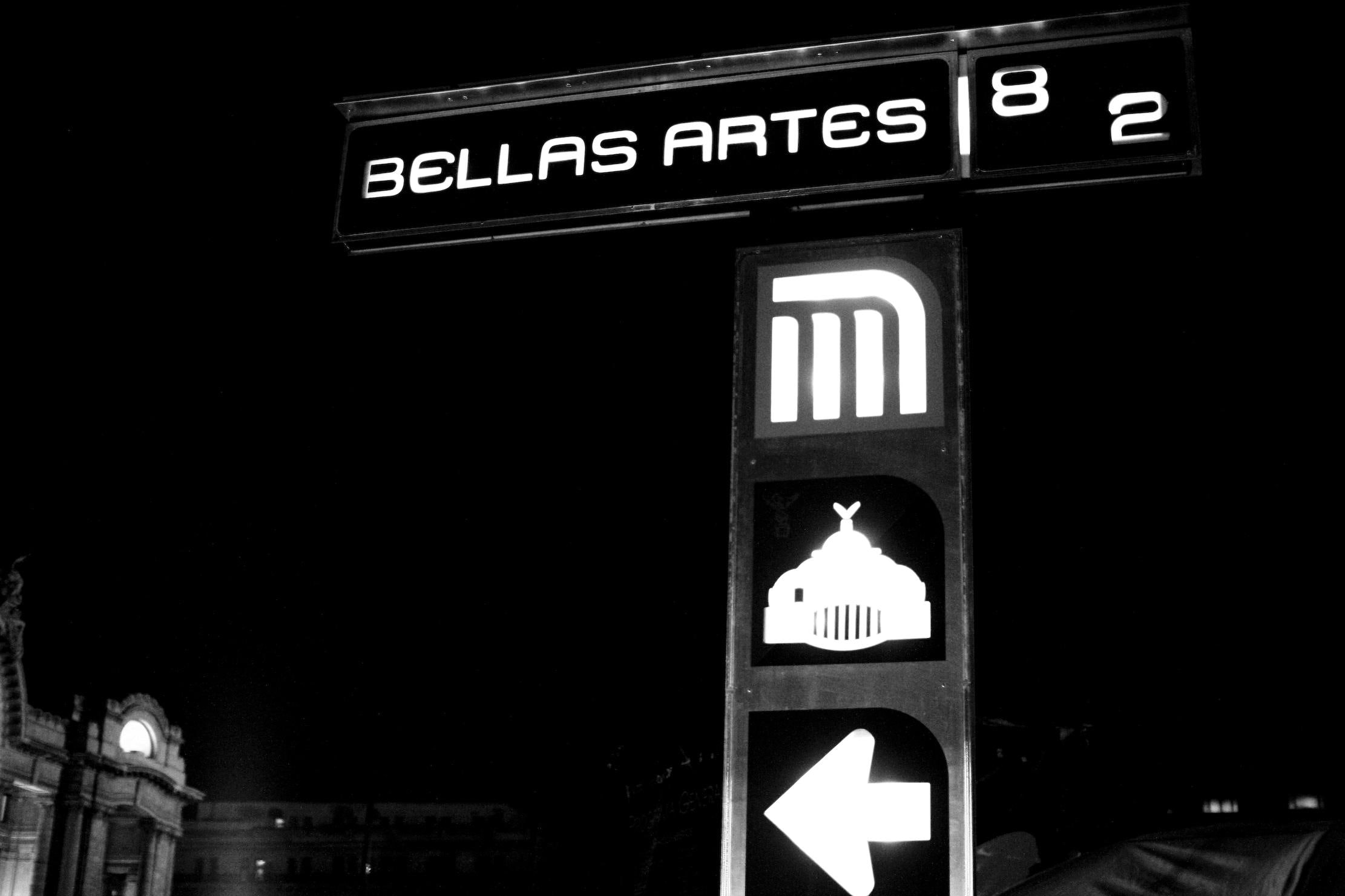 metro, animals, bellas artes, 1080P, bellas, mexico, subway, signage, artes, black and white, HD Wallpaper