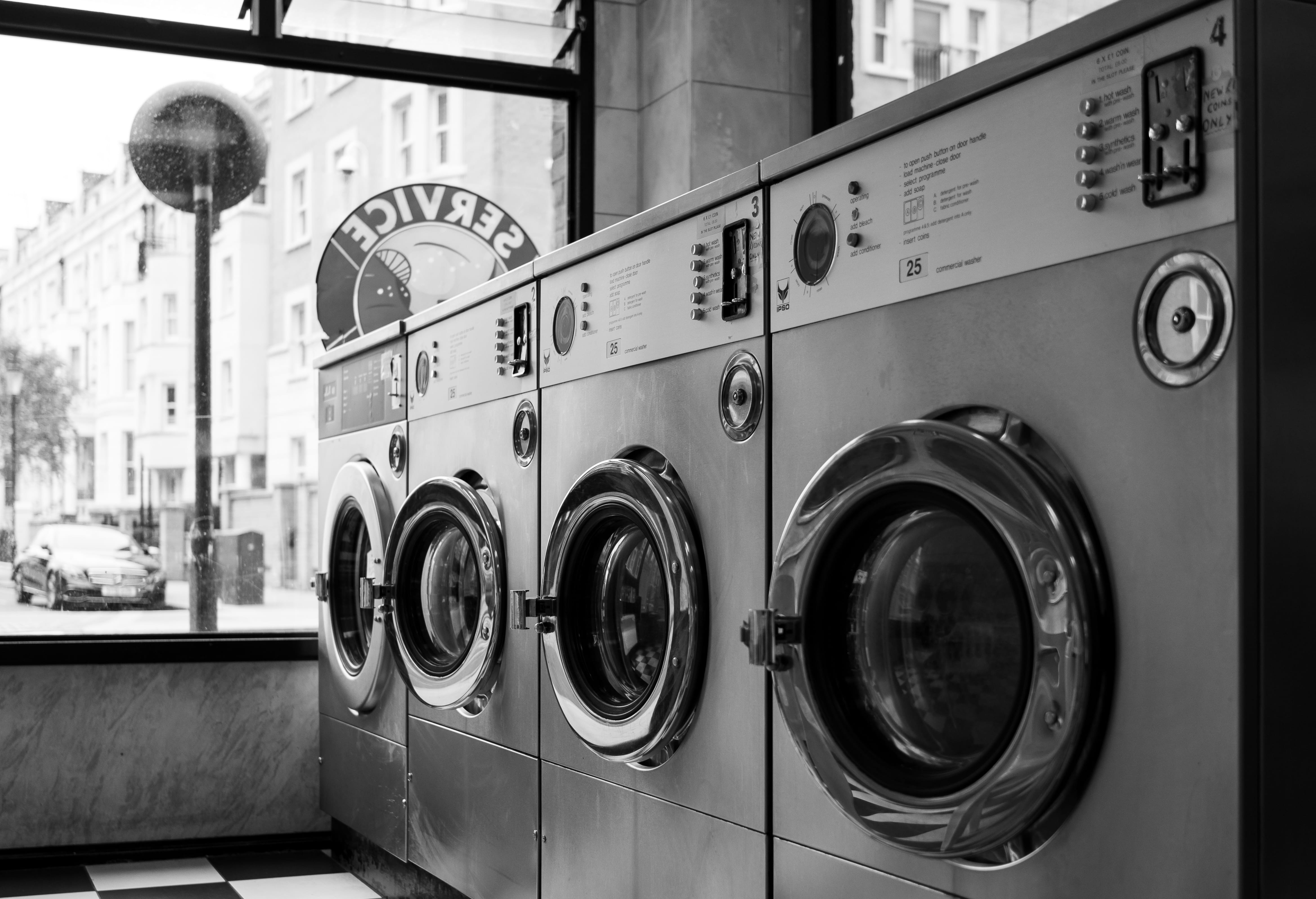 washing, photo, technology, machinery, grayscale, time, silver, no people, equipment, window, industrial, washing machine, machine, clock, laundromat, car, HD Wallpaper