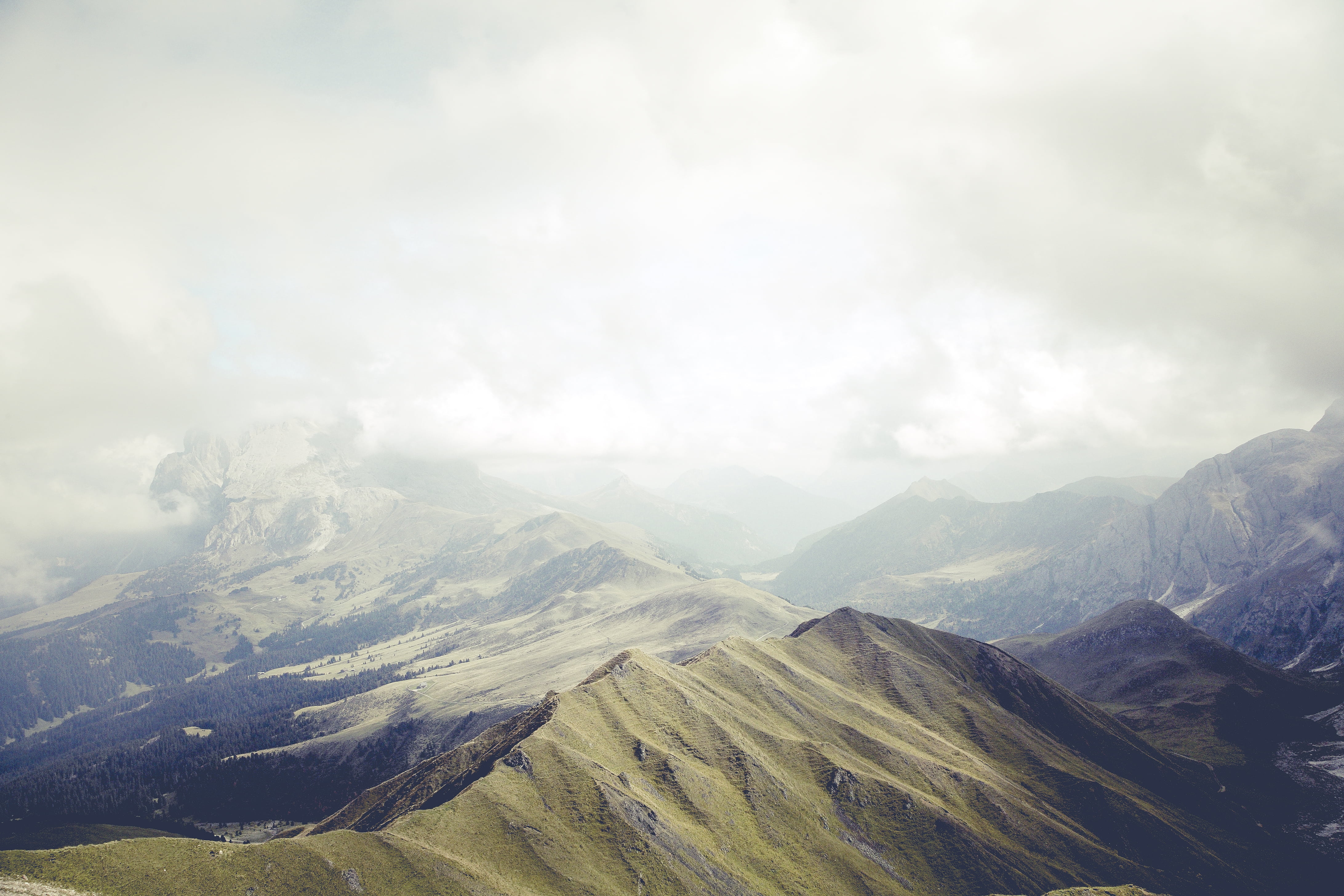 cloud - sky, dramatic landscape, moss, scenics, picturesque, tranquility, daytime, environment, mountain ridge, photography, range, non-urban scene, mountain range, HD Wallpaper