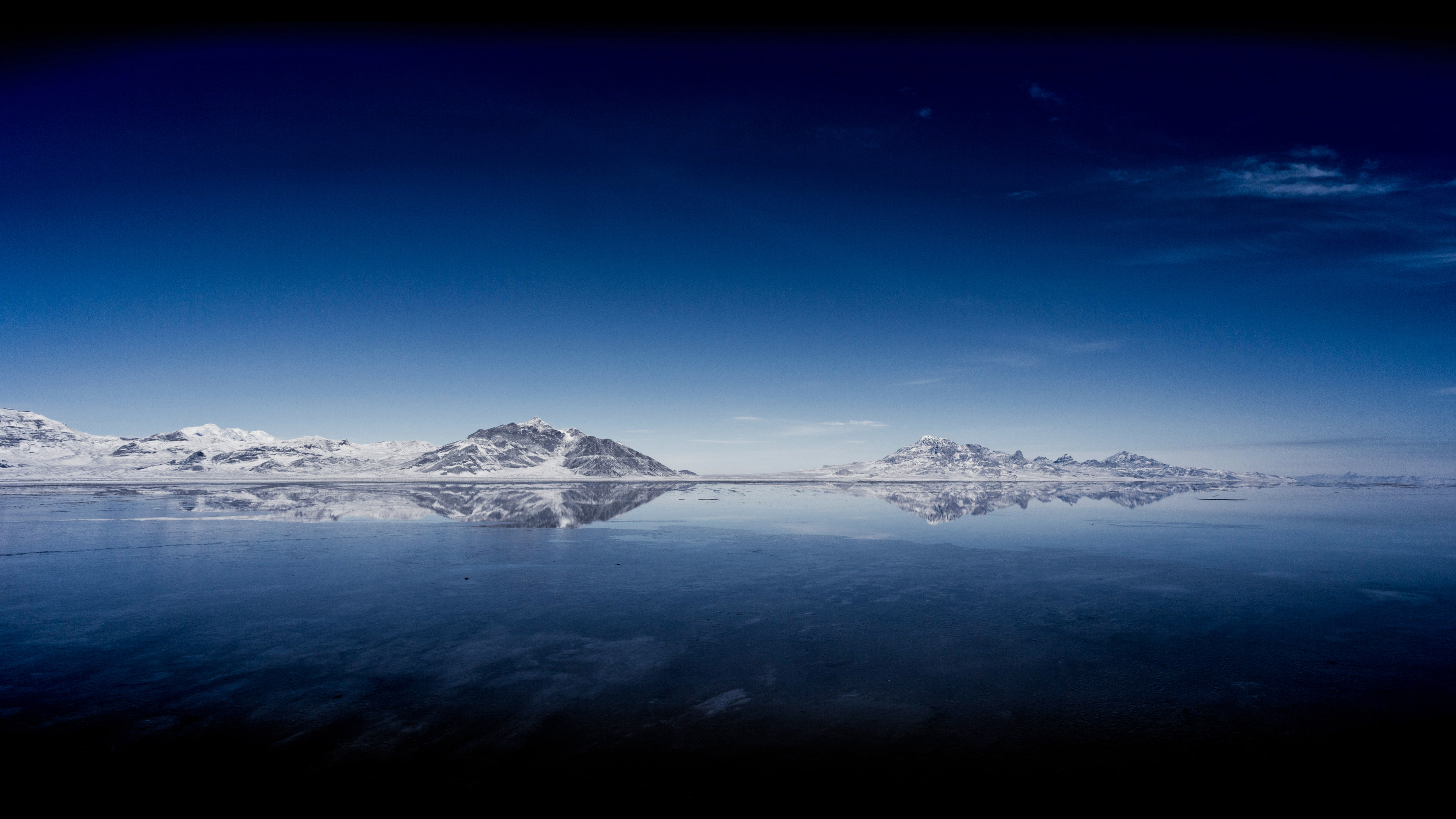 tranquility, water, beauty in nature, Lake, blue, ice, scenics - nature, outdoors, snowcapped mountain, Bonneville, environment, Salt, Flats, cold temperature, HD Wallpaper