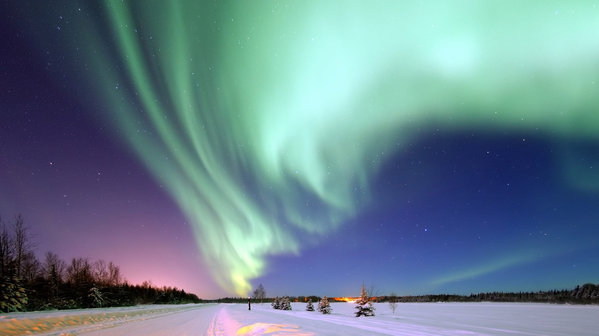 scenery, purple green blue colors, alaska, astronomy, aurora australis, forest, no people, beauty in nature, scenics - nature, north pole, borealis, HD Wallpaper