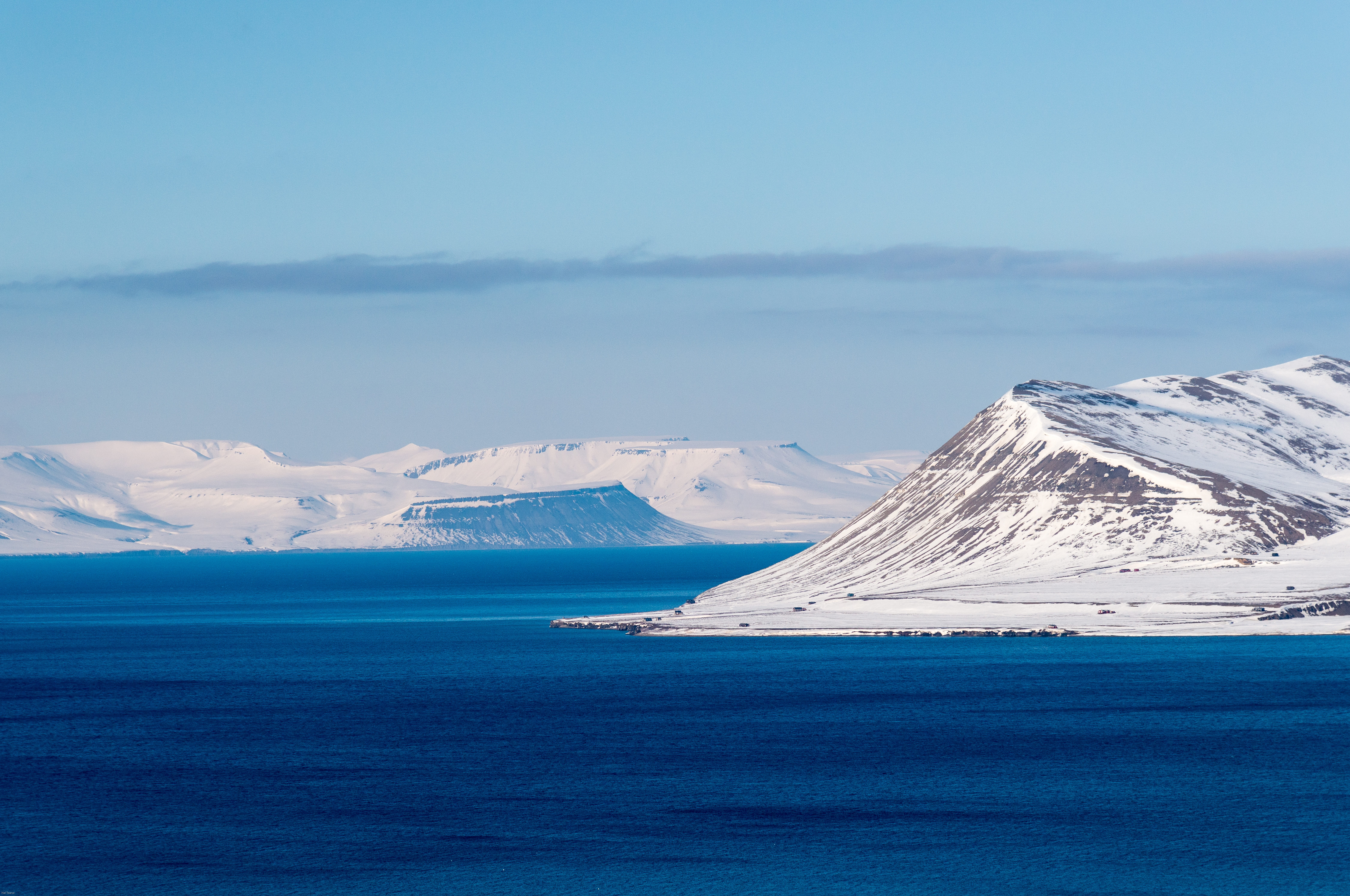 mountain, frozen, photo, island, near, outdoors, travel destinations, snowcapped mountain, Snow, scandinavia, winter, outdoor, mountains, cold temperature, HD Wallpaper