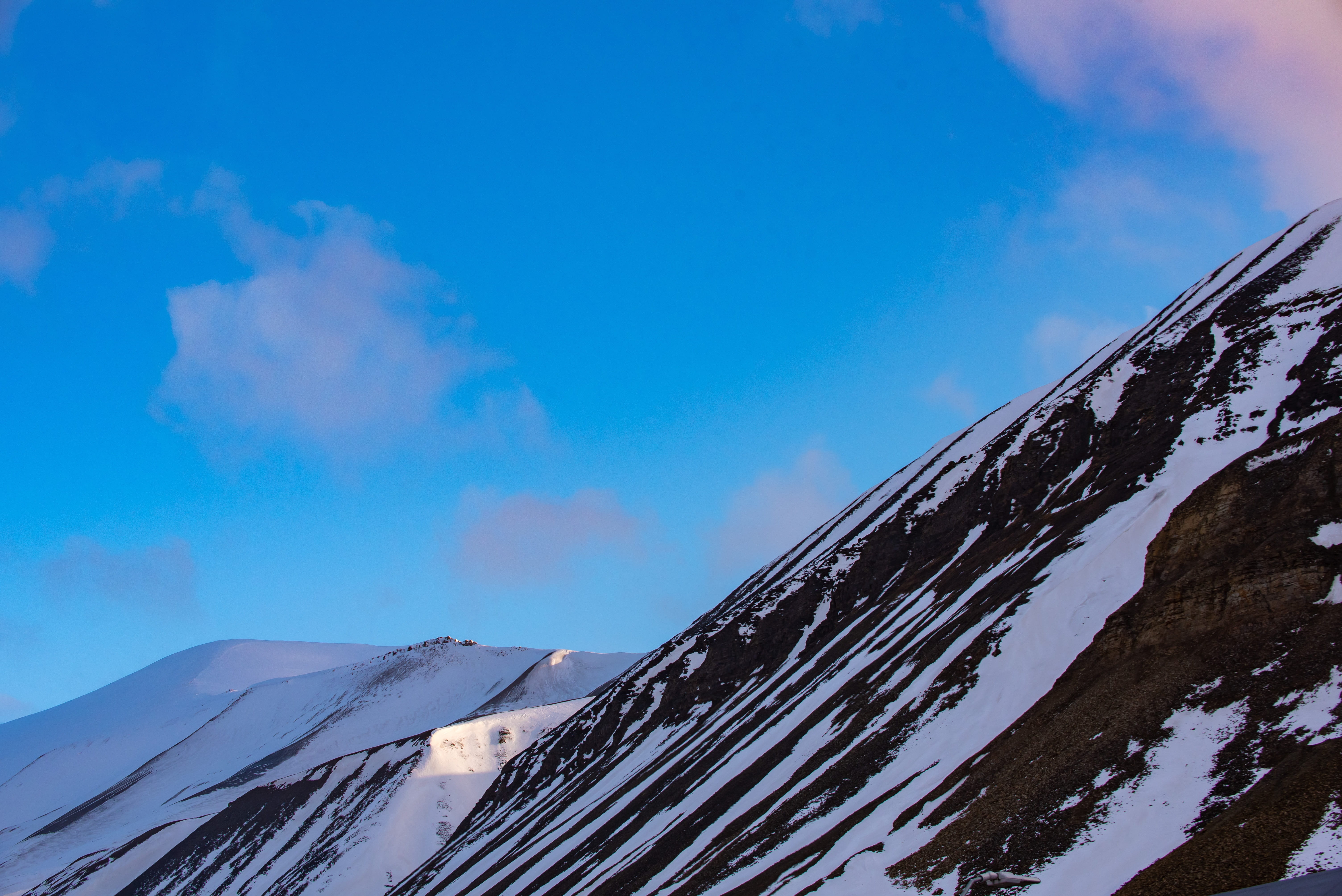 low angle view, outdoors, mountain, 5K, tranquility, tranquil scene, snowcapped mountain, beauty in nature, cloud - sky, environment, cold temperature, HD Wallpaper
