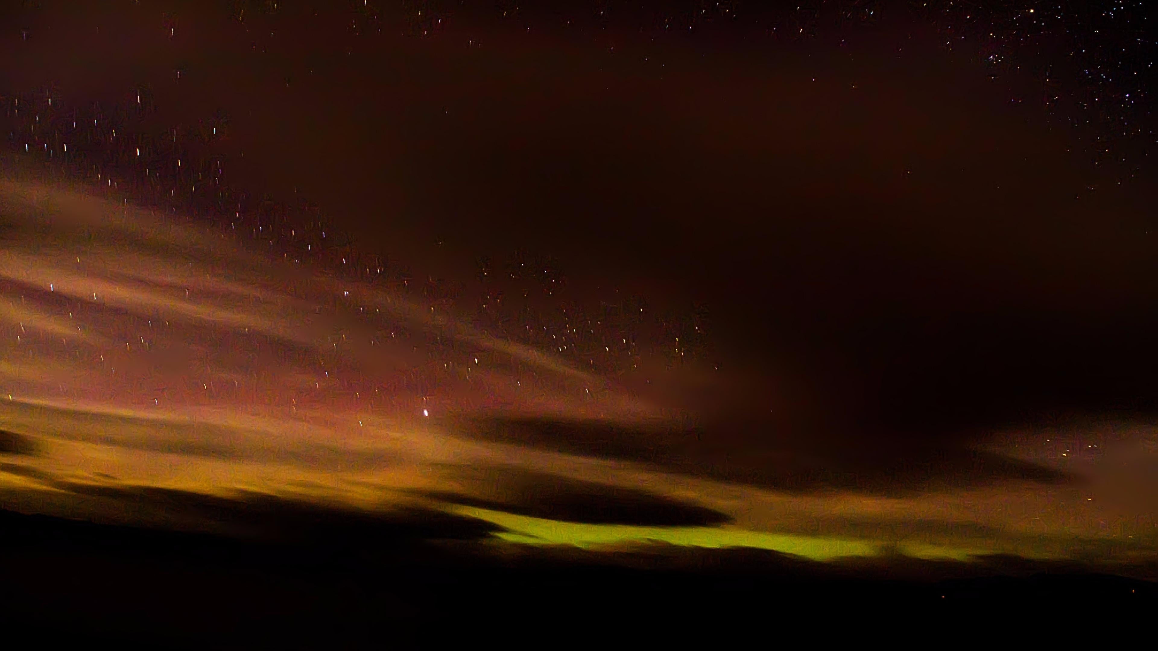 tranquility, phenomenon, dramatic sky, astronomy, australia, no people, atmosphere, orange color, majestic, night, cloud - sky, nature, mystery, aurora australis, HD Wallpaper
