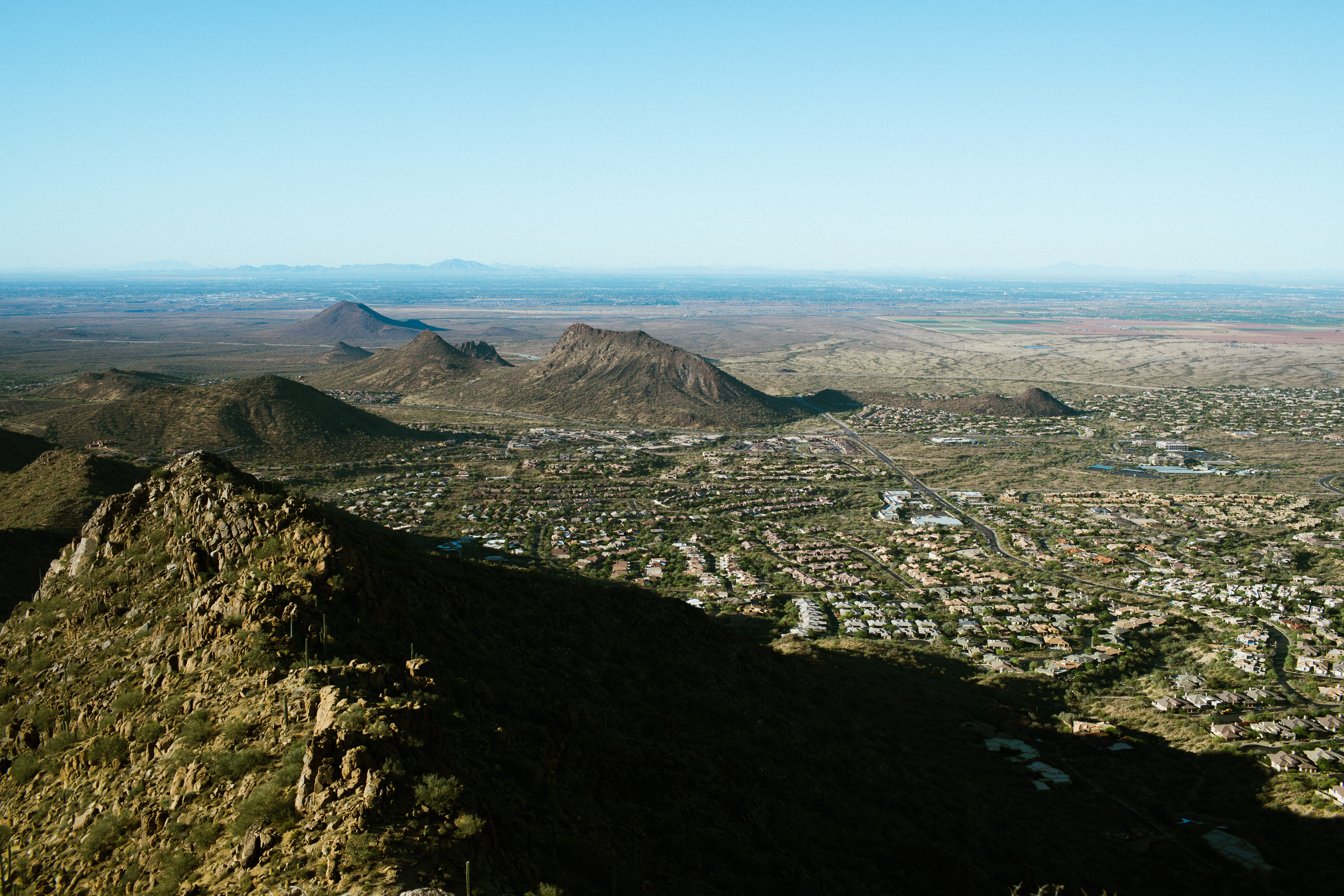 mcdowell, beauty in nature, climate, mountain, tranquil scene, tranquility, arid climate, shadow, aerial view, travel destinations, land, scottsdale, nature, HD Wallpaper
