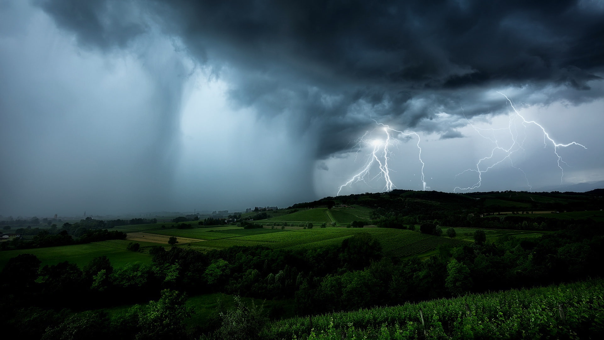 storm, clouds, landscape, 1080P, rain, HD Wallpaper