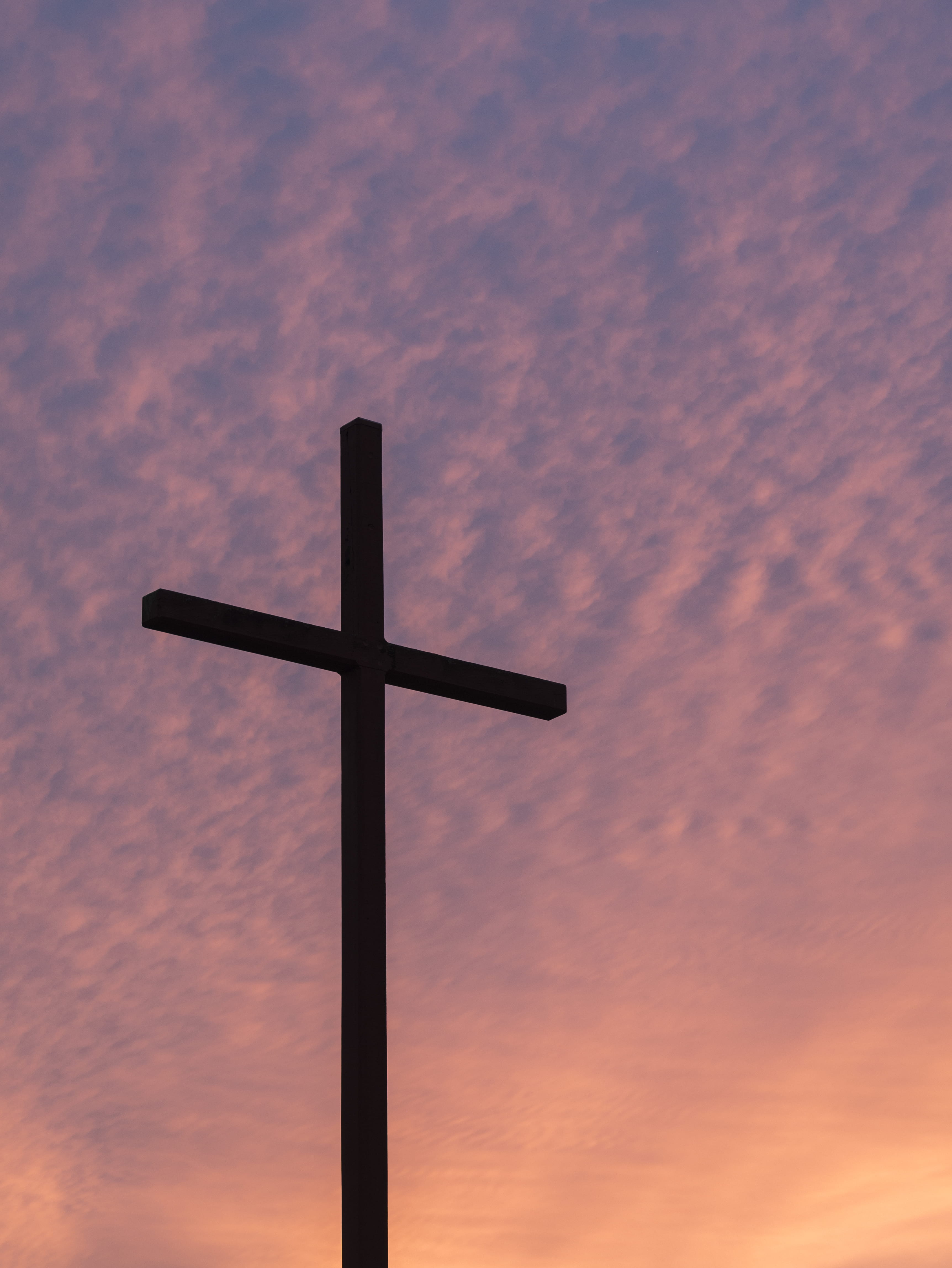 faith, black, nature, calm, religion, large, cross, easter, forgiveness, no people, calvary, 4K, tranquility, religous, silhouette, cloud - sky, cloud, Phone HD Wallpaper