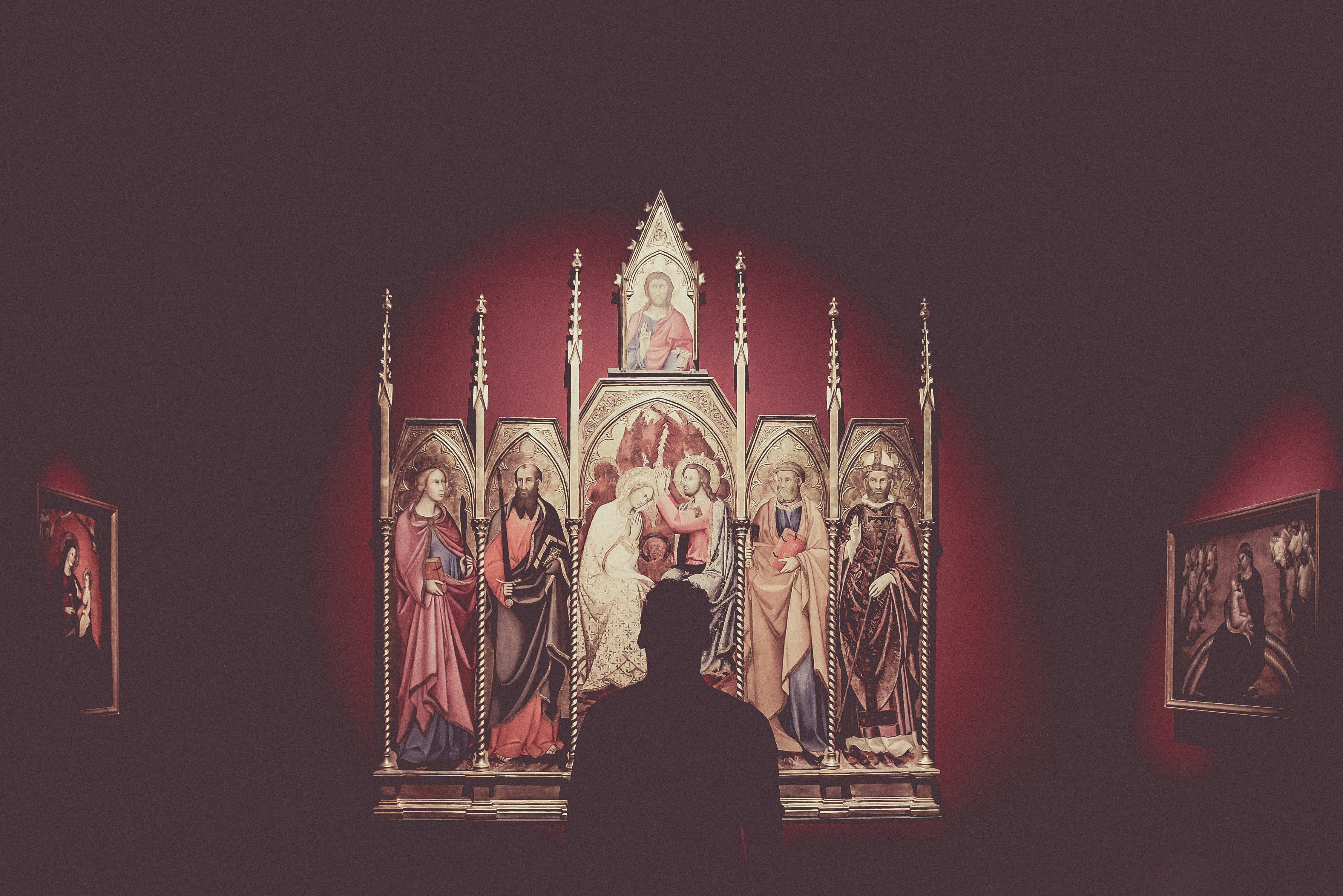 place of worship, architecture, female likeness, spirituality, religion, creativity, saints, apostolos, faith, altar, cardinal, statue, one person, contrast, HD Wallpaper