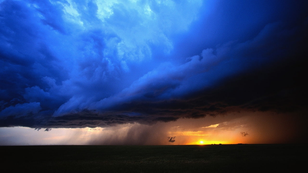 nature, sunset, rain, 720P, storm, hd, clouds, HD Wallpaper