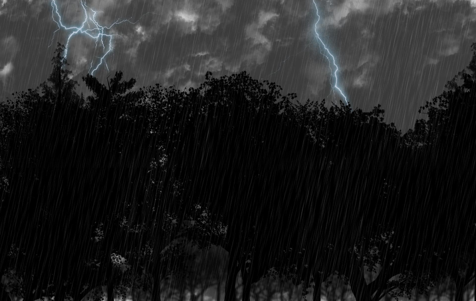 forest, storm, 3d and abstract, rain, 1080P, HD Wallpaper
