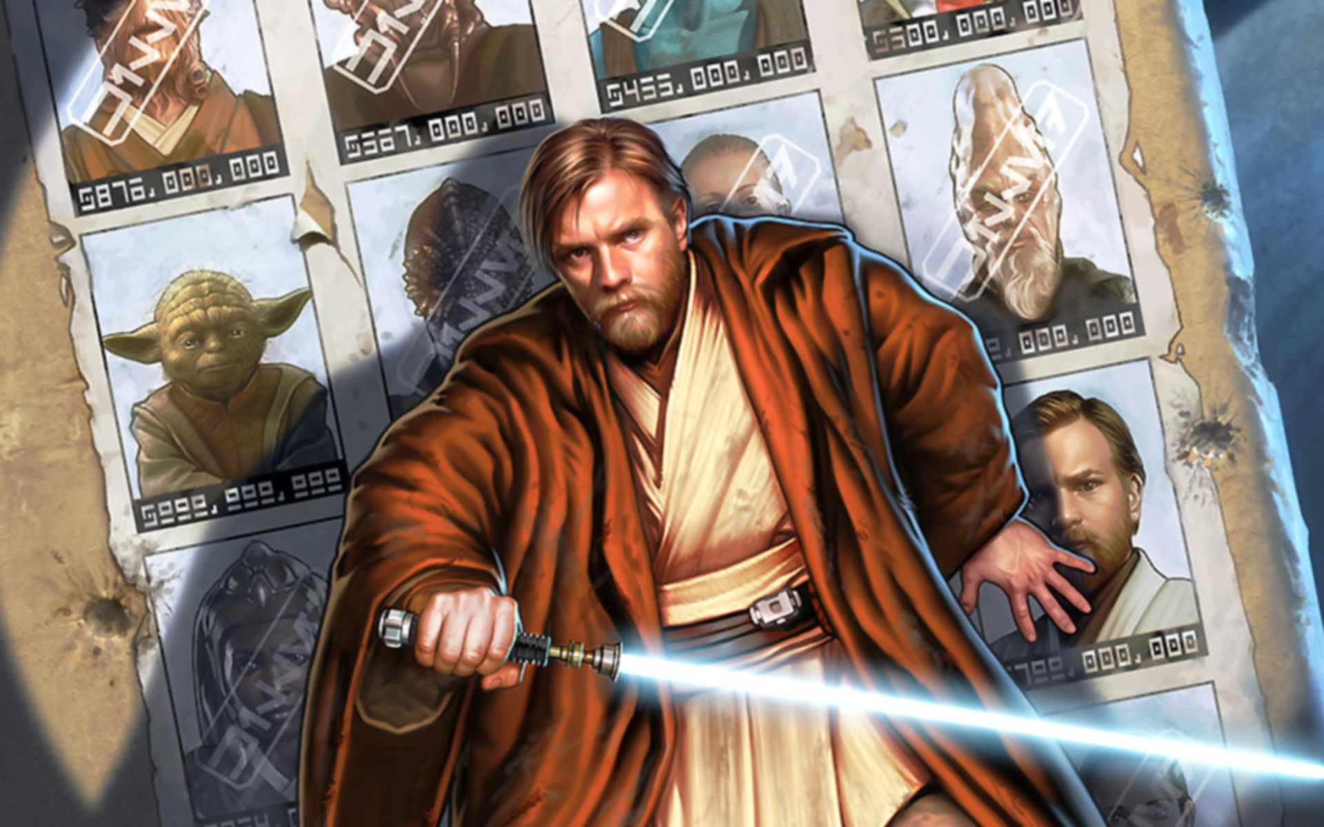 1080P, Jedi, lightsaber, Star Wars, artwork, Obi-Wan Kenobi, HD Wallpaper