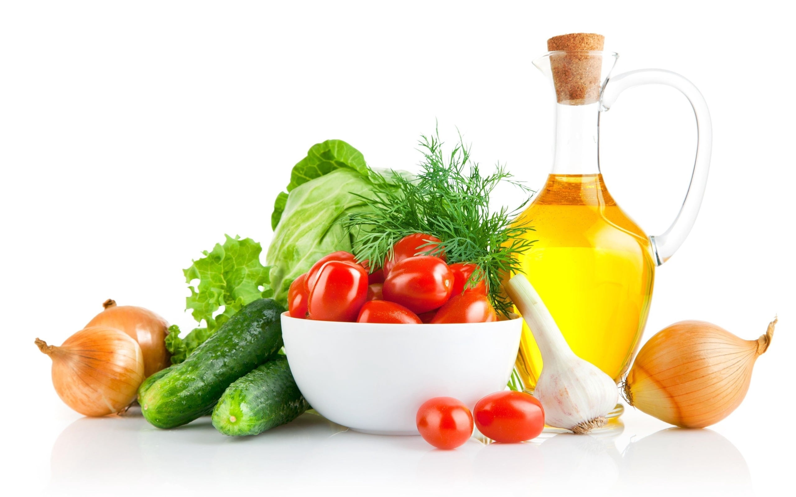 carrot, herb, healthy Eating, studio shot, food And Drink, cooking, freshness, onions, food, dill, indoors, raw Food, cherry, variation, vegetable, white background, HD Wallpaper