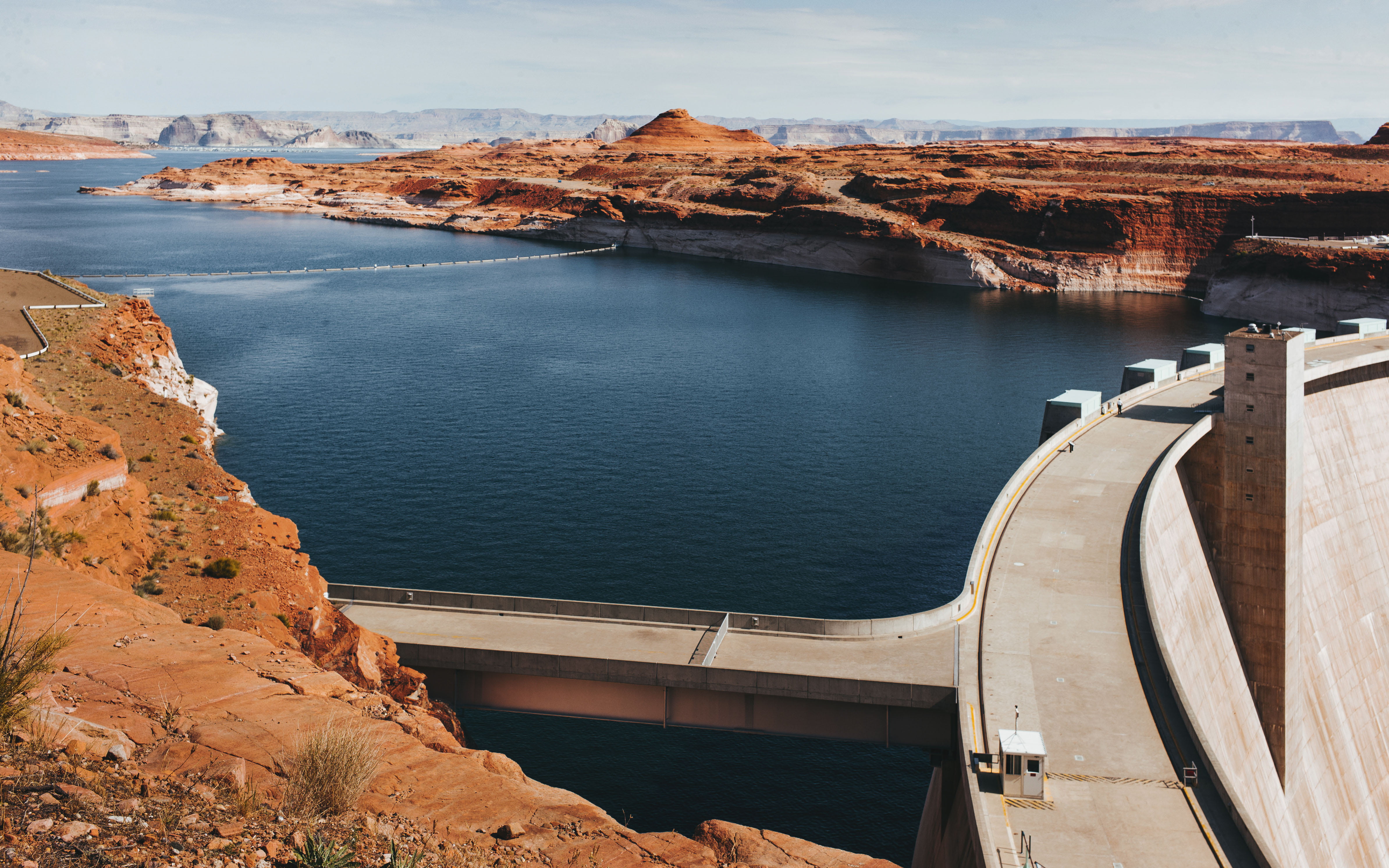 tranquility, landscape, lake Powell, hoover Dam, travel, view, ocean, uSA, beauty in nature, sea, arizona, hydroelectric Power, building, reservoir, formation, HD Wallpaper