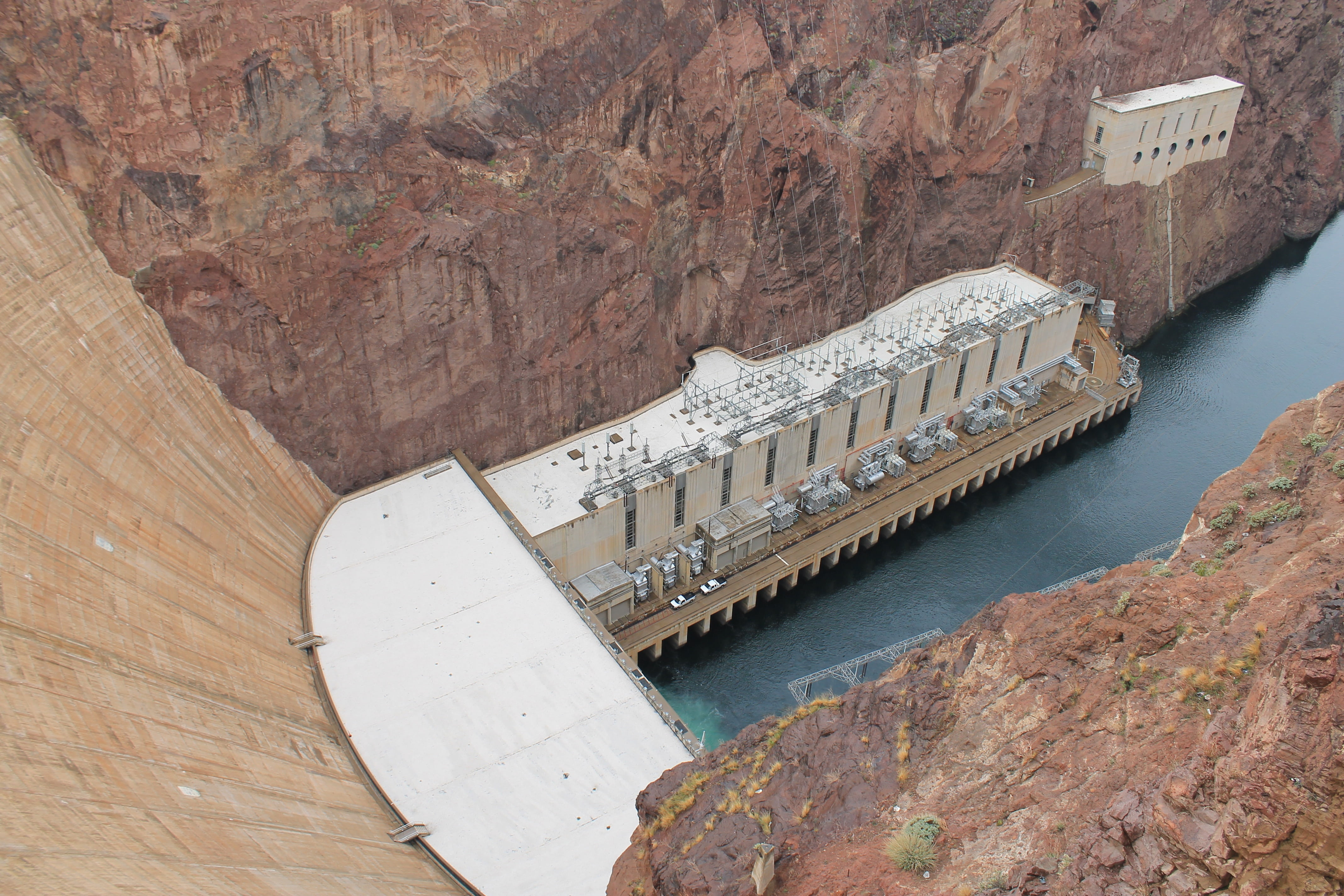solid, boulder, architecture, outdoors, beauty in nature, 4K, hover, hoover dam, energy, power, photography, electricity, high angle view, fuel and power generation, HD Wallpaper