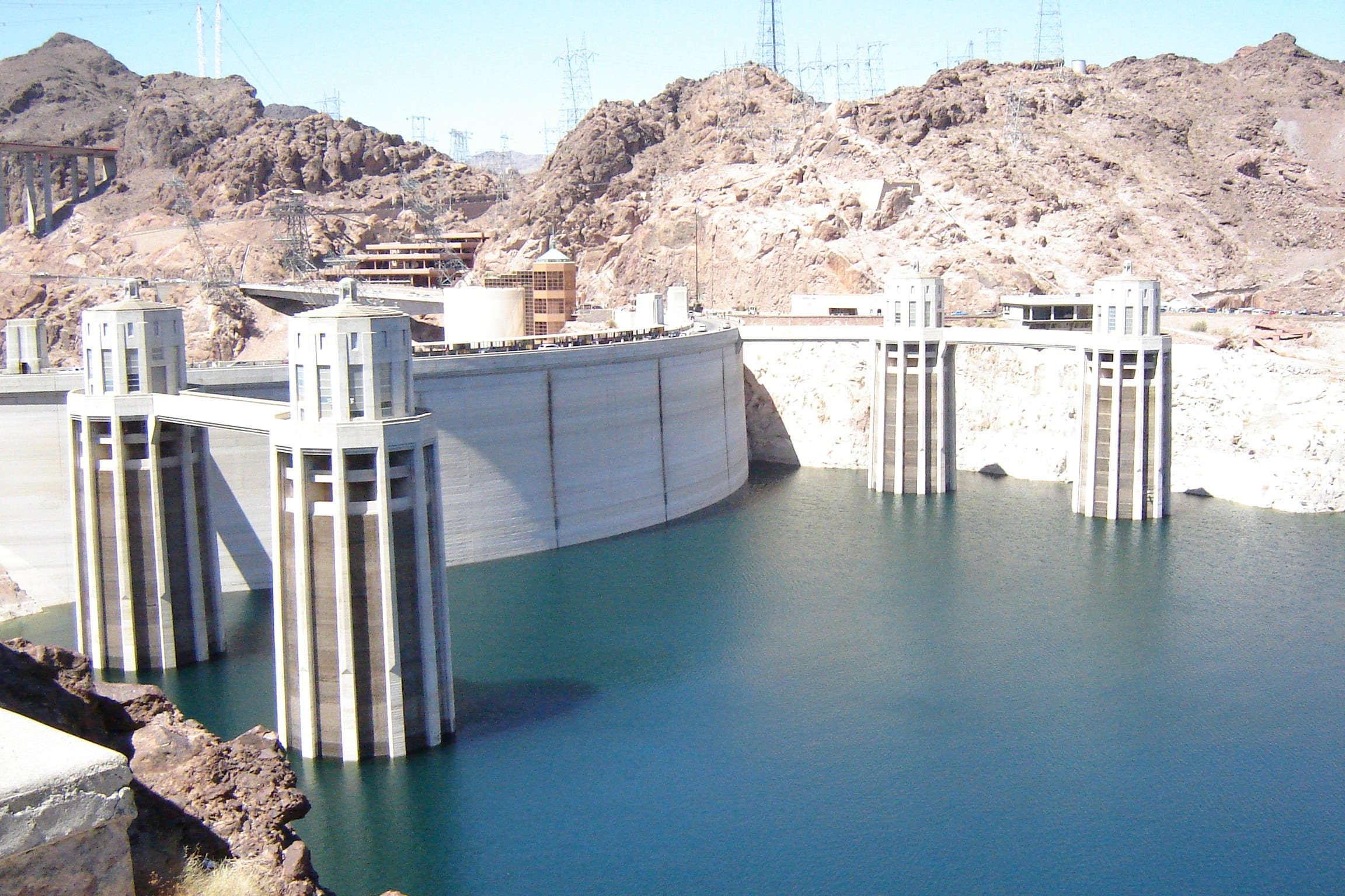 nature, rock, reservoir, electricity, travel, hydroelectric, hoover, dam, blue, energy, rock - object, arizona, usa, building exterior, outdoors, travel destinations, HD Wallpaper
