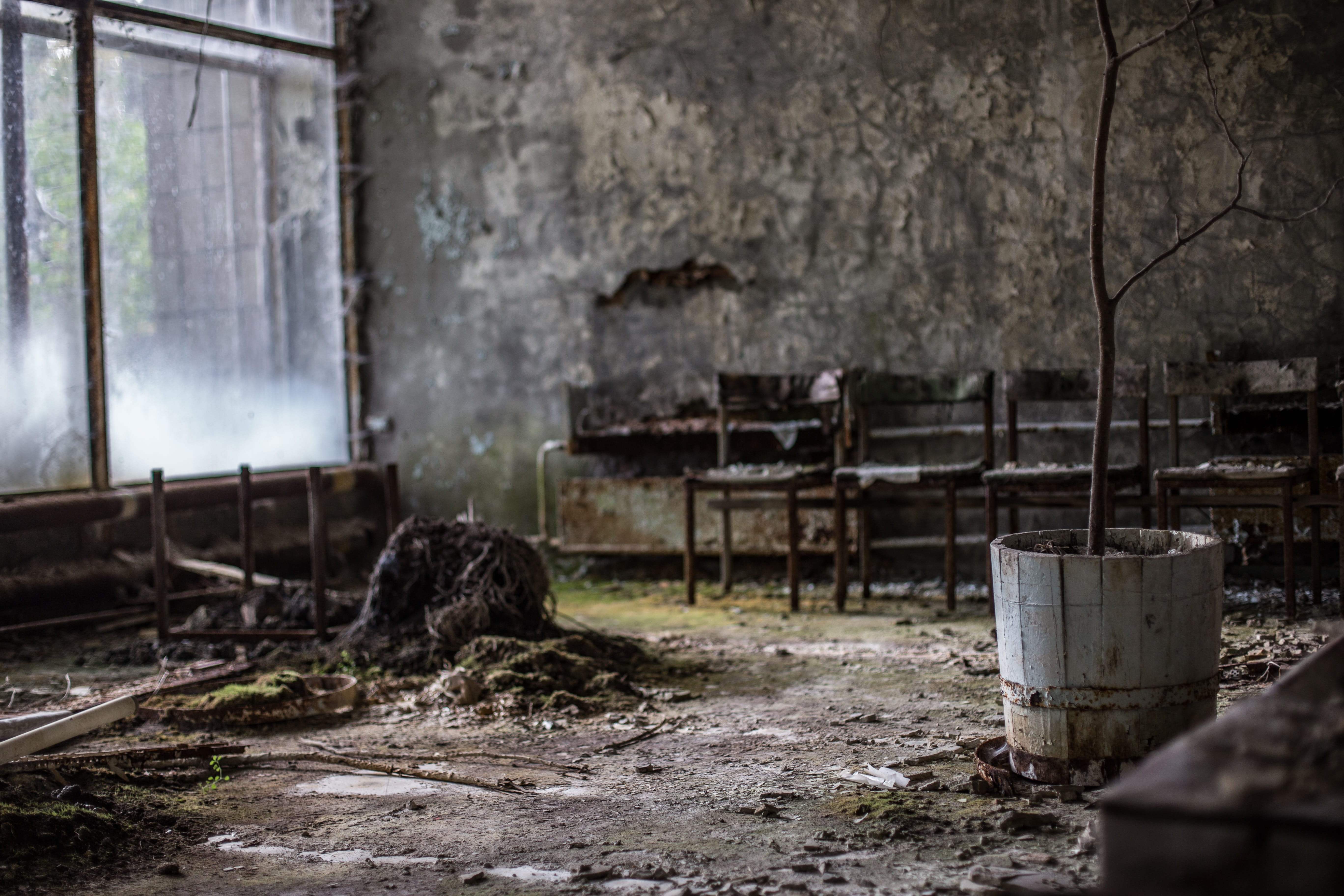 wendelin, ruined, outdoors, obsolete, atom, bad condition, decline, jacober, ukraine, 5K, weathered, deterioration, lost place, day, old, selective focus, HD Wallpaper