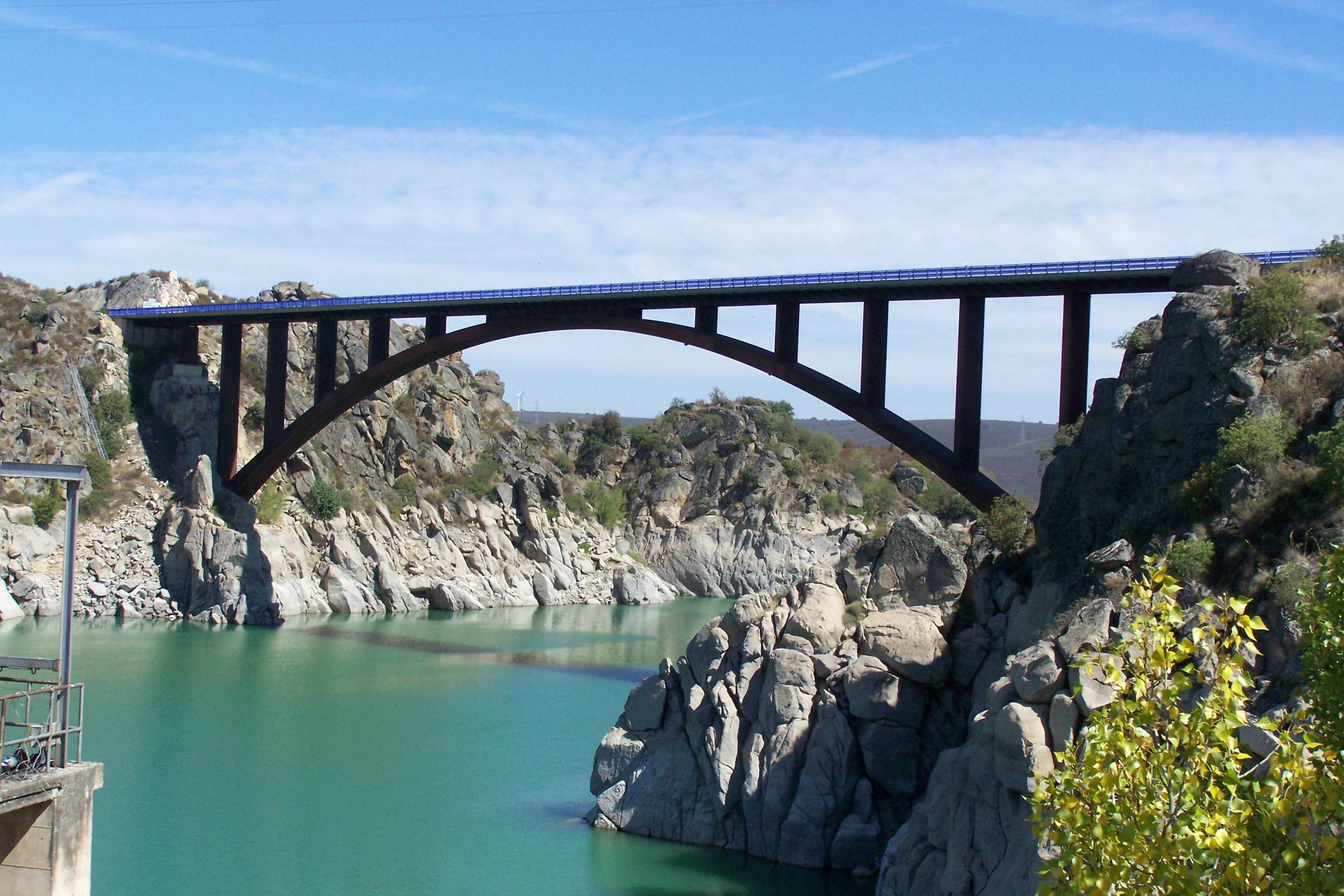 arch, cloud - sky, connection, day, transportation, ricobayo, Bridge, scenics - nature, Arc, architecture, Works, river, rock formation, sky, built structure, HD Wallpaper