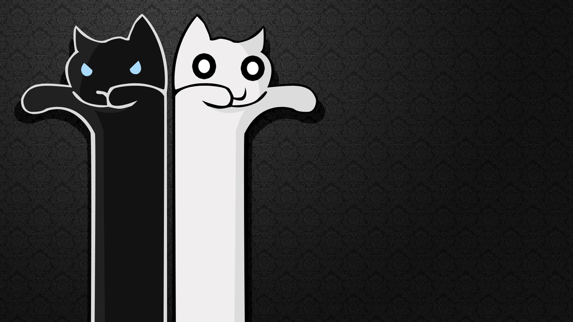 pets, black, mammal, day, animal representation, 1080P, animal themes, representation, domestic, indoors, caricature, creativity, feline, copy space, wall - building feature, HD Wallpaper
